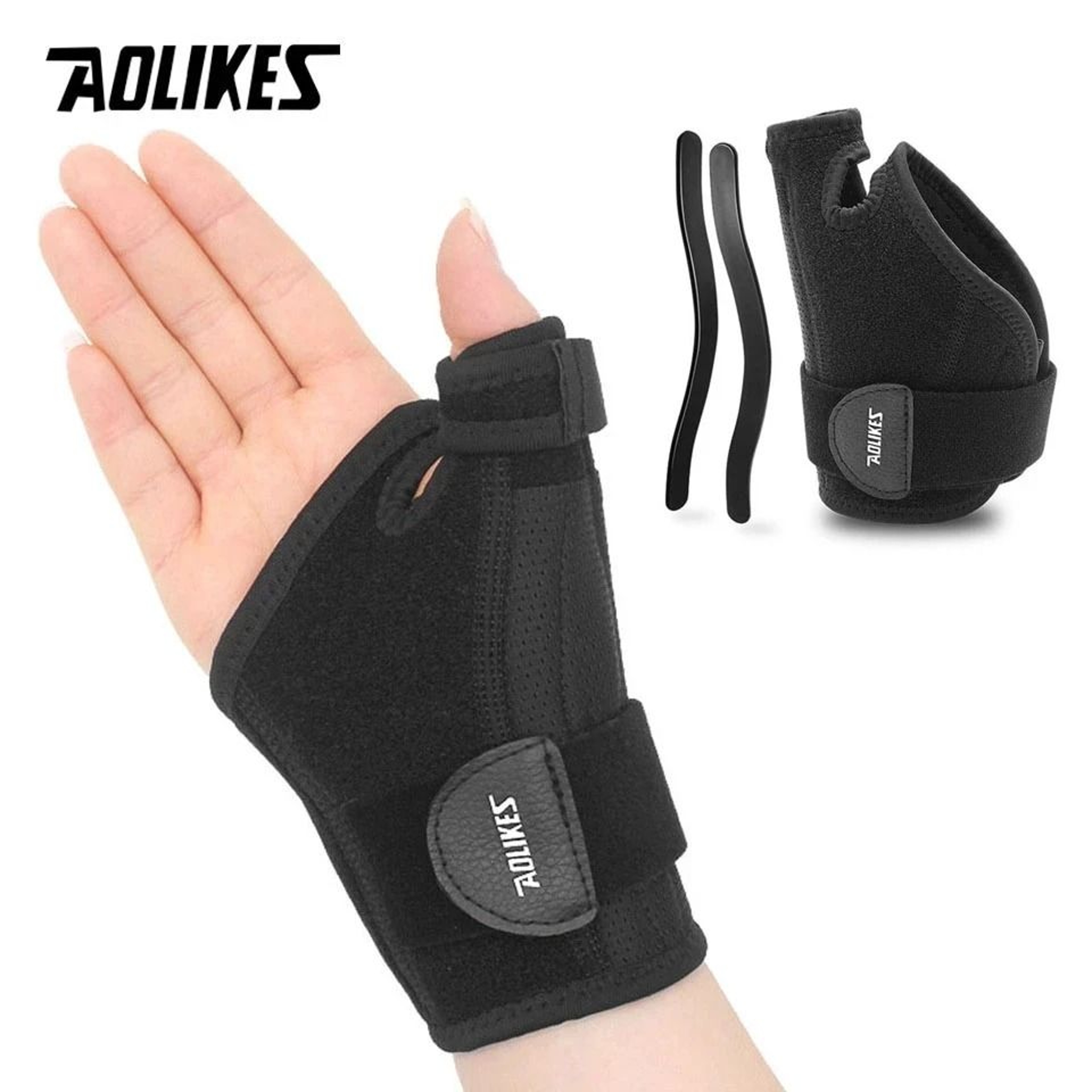 AOLIKES Adjustable Thumb Spica Wrist Brace With Splint For Daily Hand Support 7
