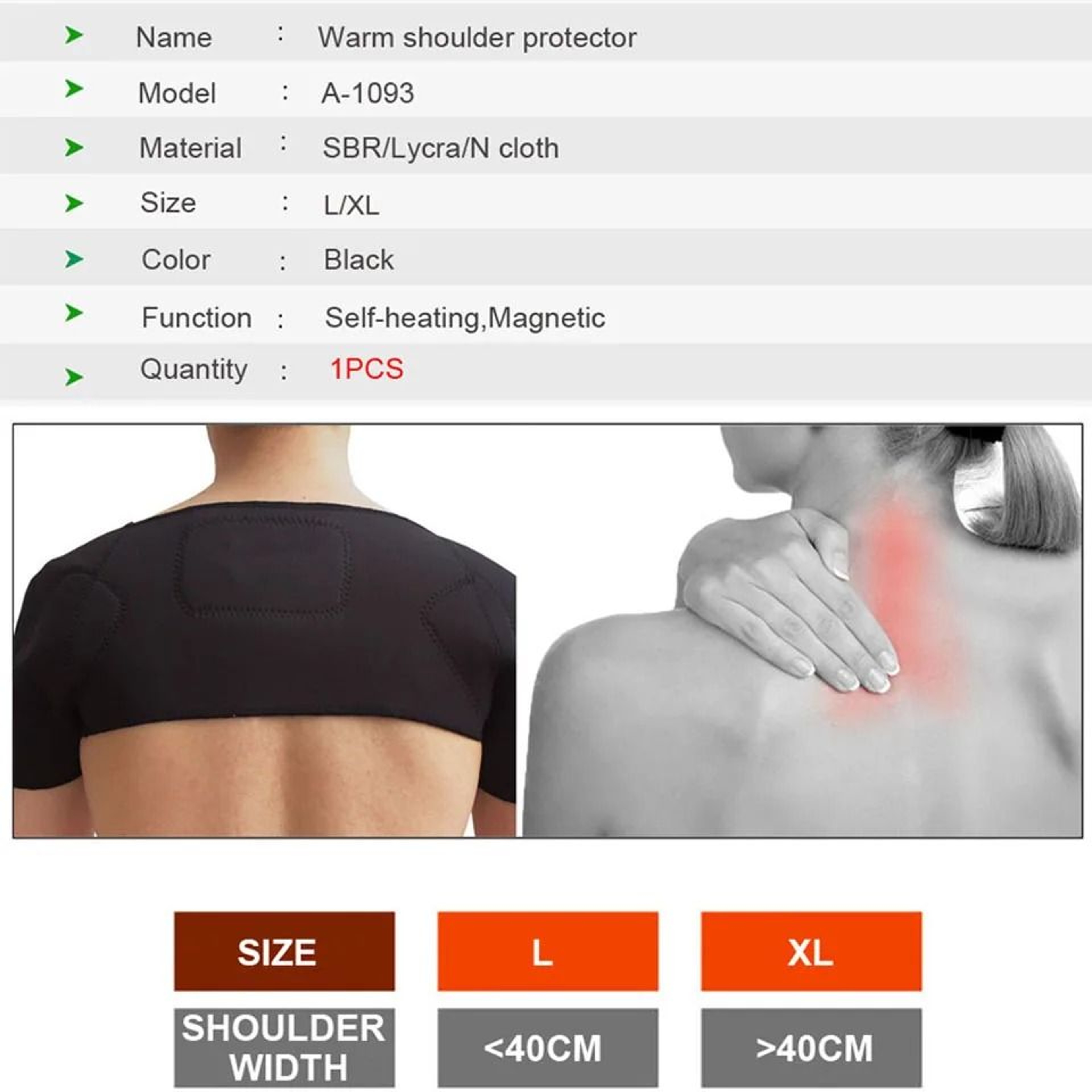 AOLIKES Adjustable Self Heating Tourmaline Shoulder Support Brace For Daily Comfort And Warmth 5