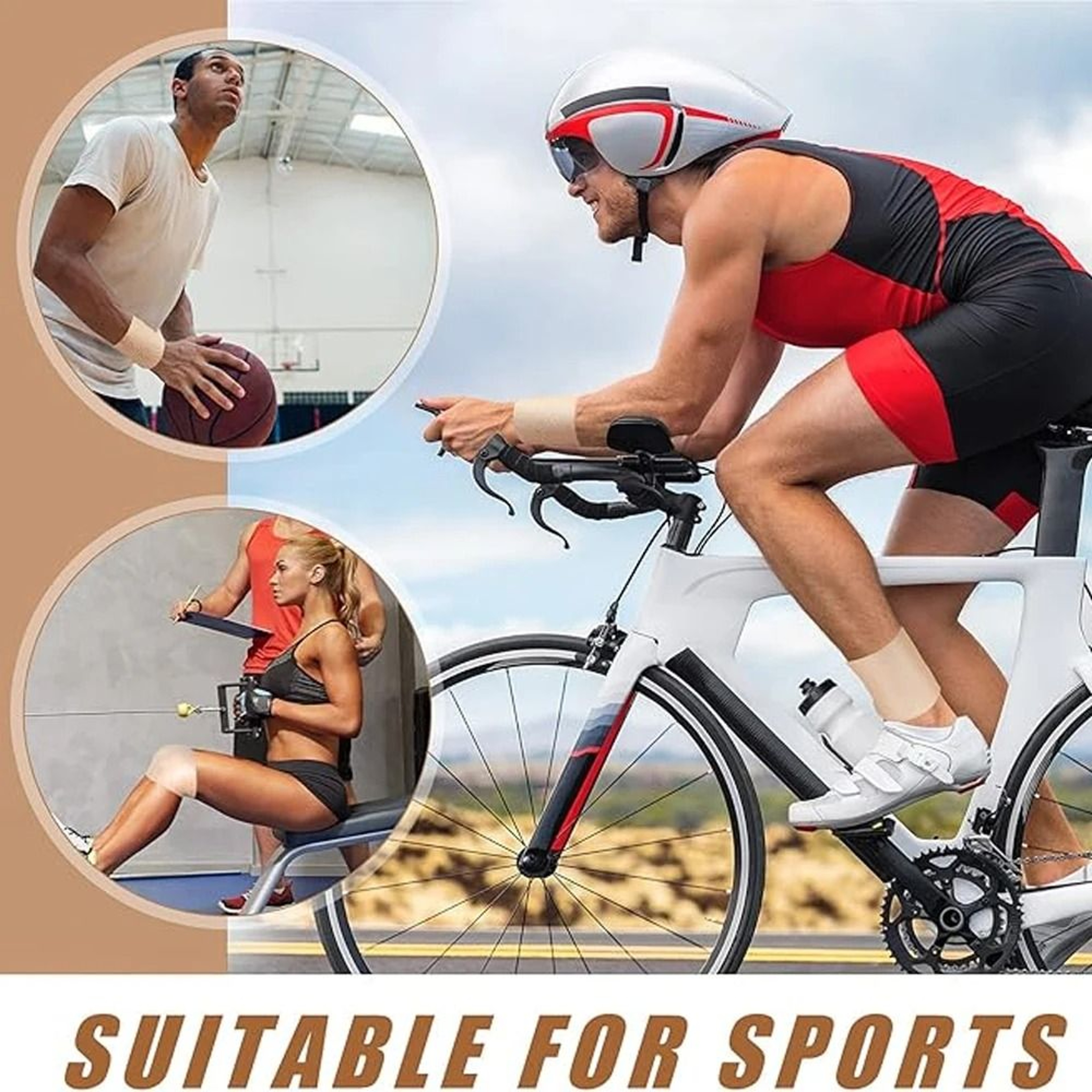 3 Roll Self Adhesive Cohesive Sports Bandage Wrap 4
