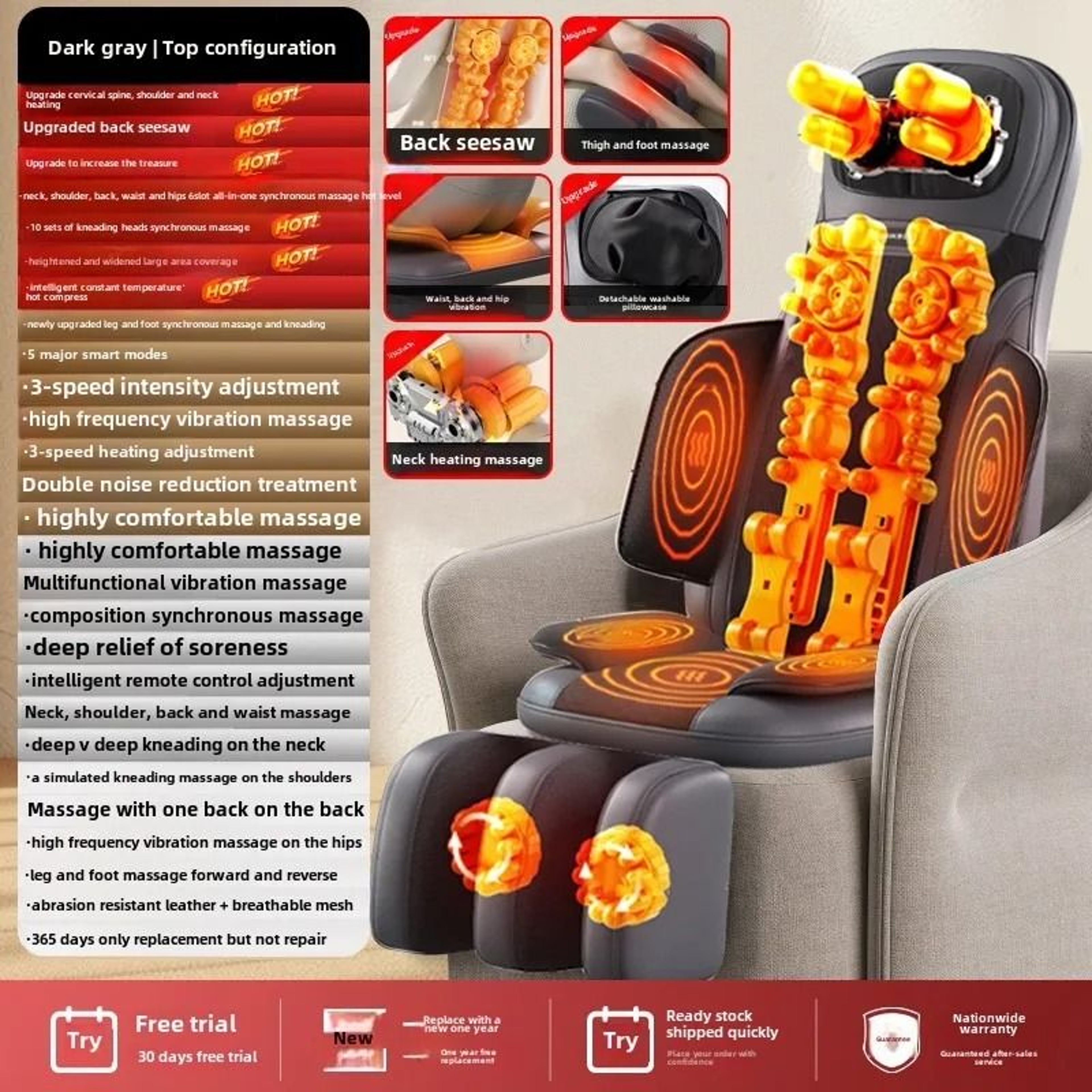 Heated Full Body Kneading Massage Cushion 1