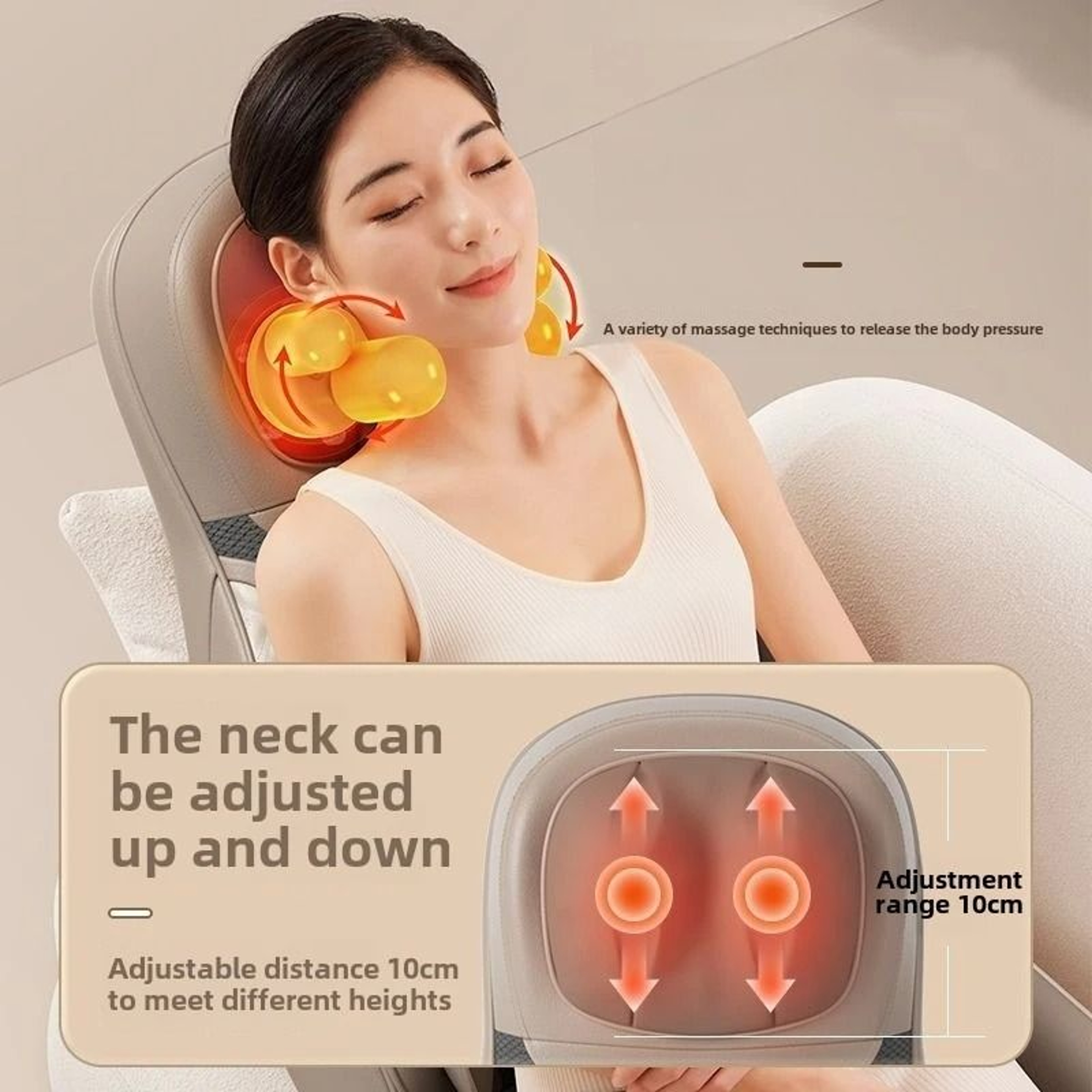 3D Heated Neck And Back Massage Cushion 4