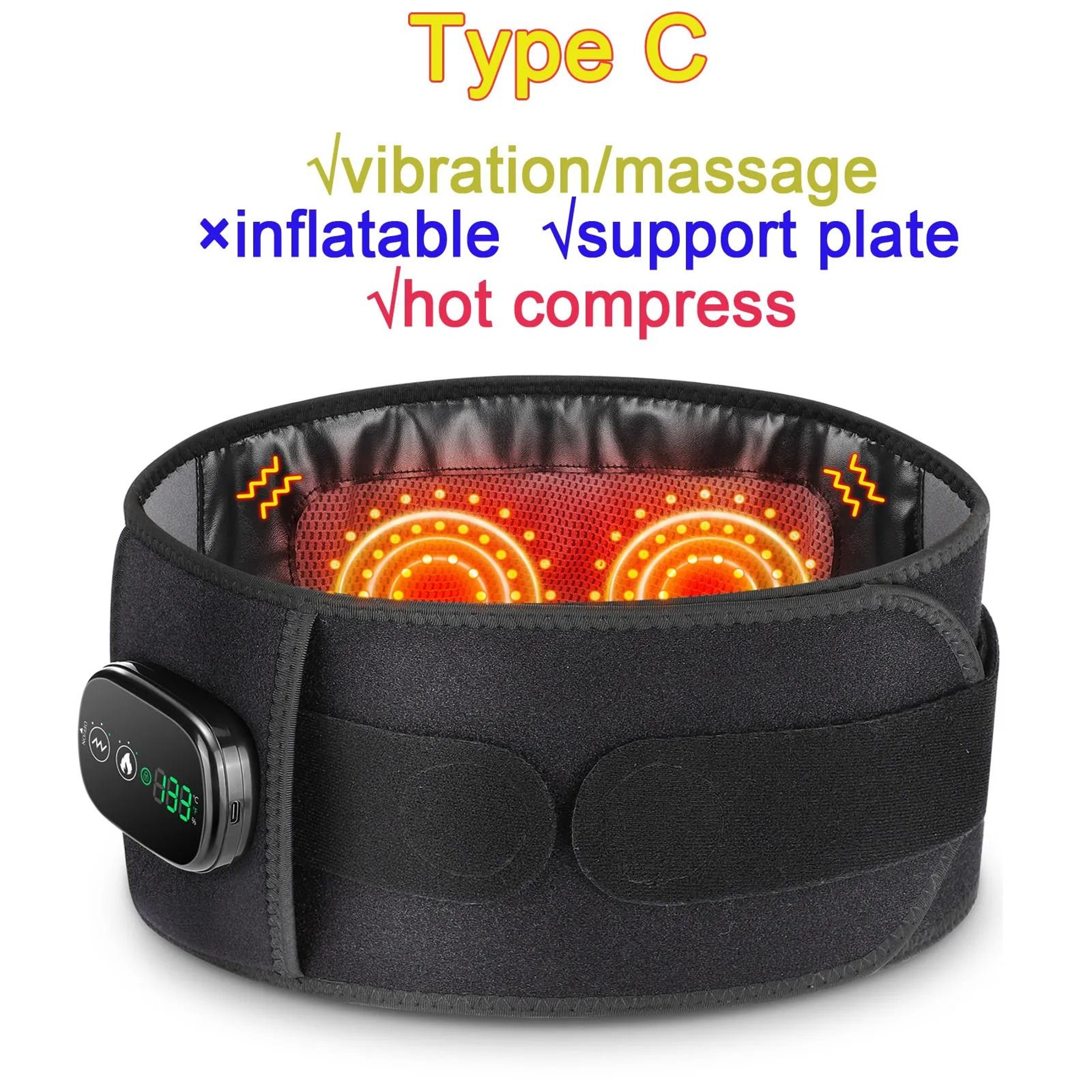 Cordless Inflatable Lumbar Support Belt With Heat And Vibration 3