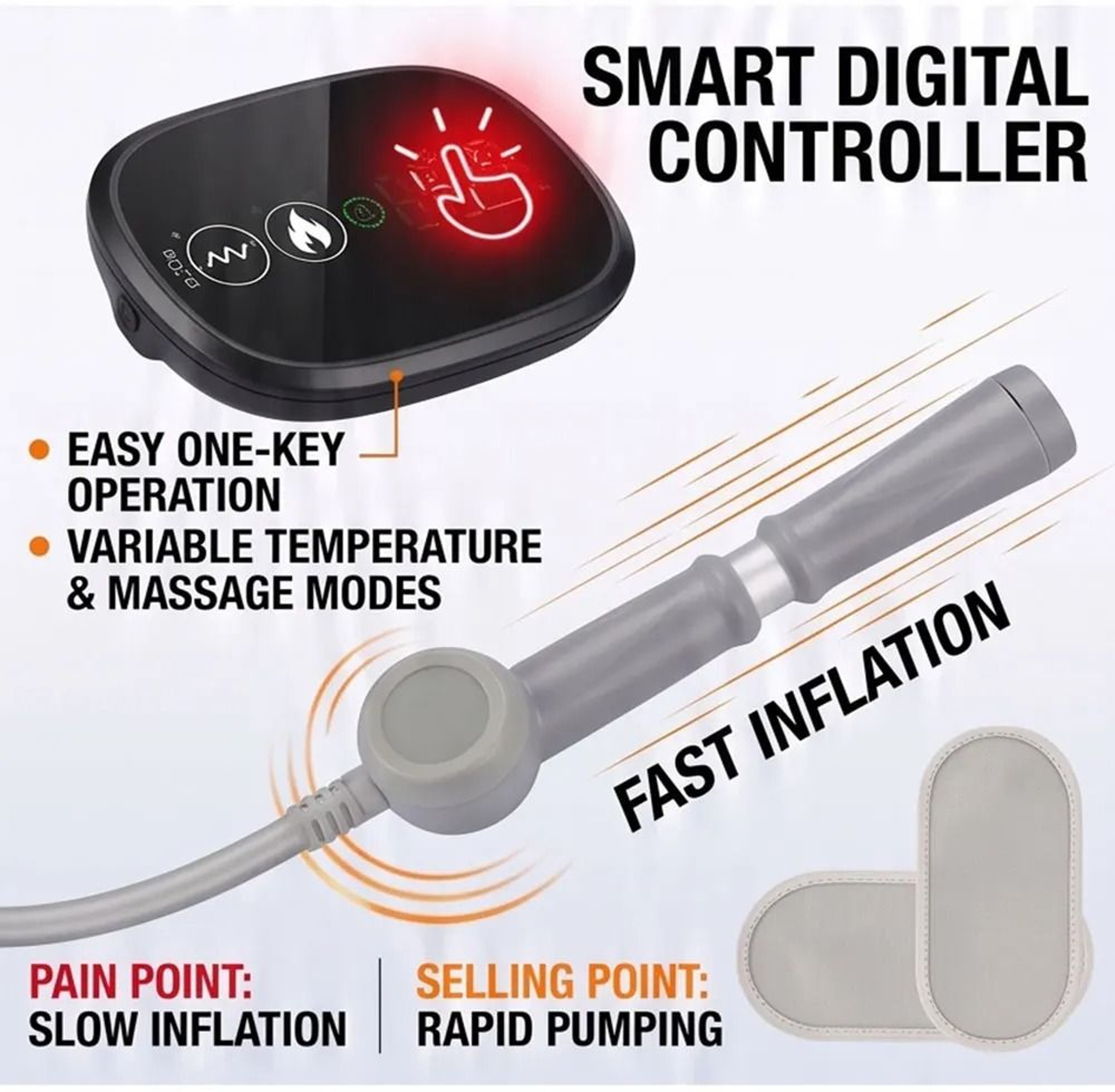 Cordless Inflatable Lumbar Support Belt With Heat And Vibration 4