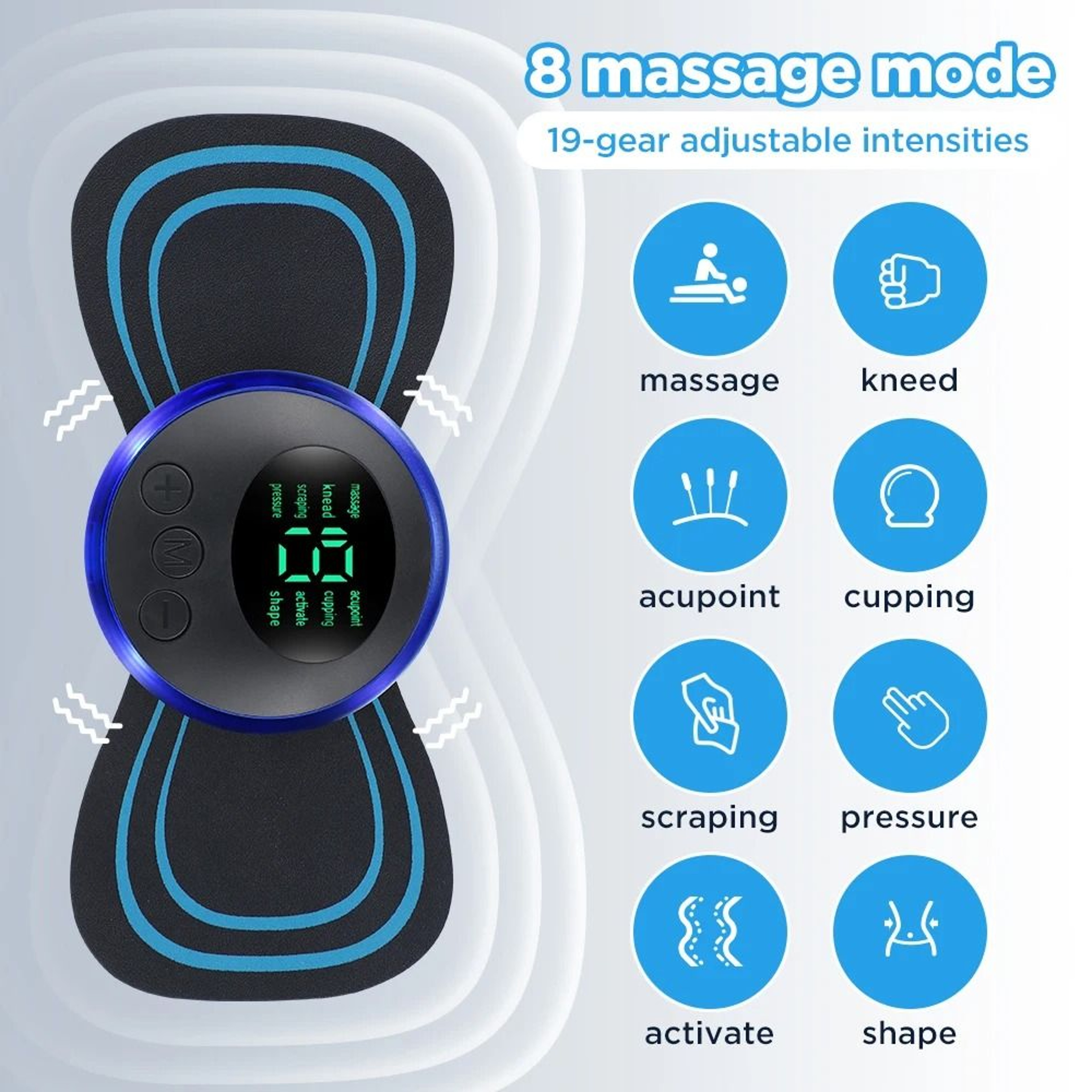 Portable EMS Neck Massage Pad With Five Reusable Electrode Patches 5