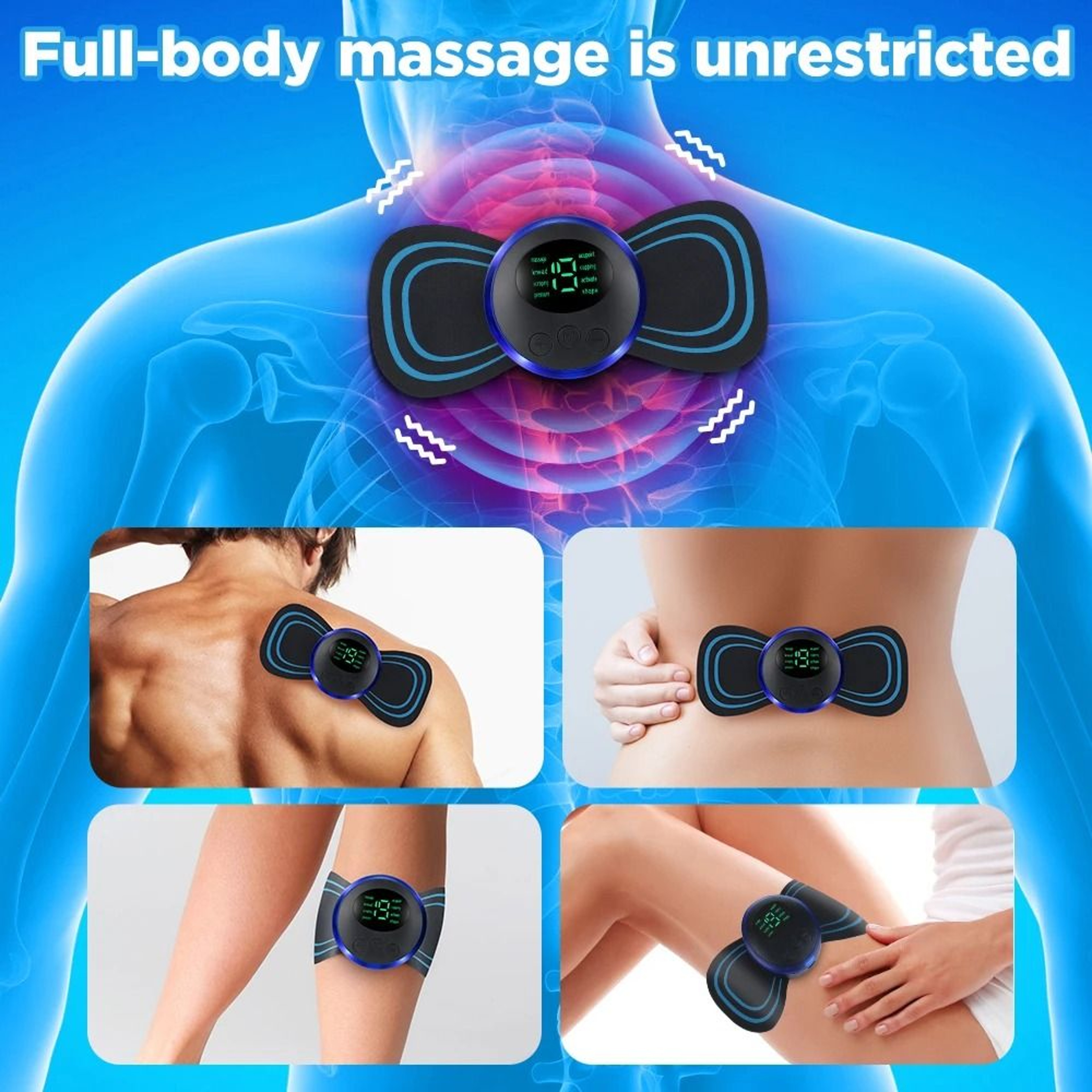 Portable EMS Neck Massage Pad With Five Reusable Electrode Patches 6