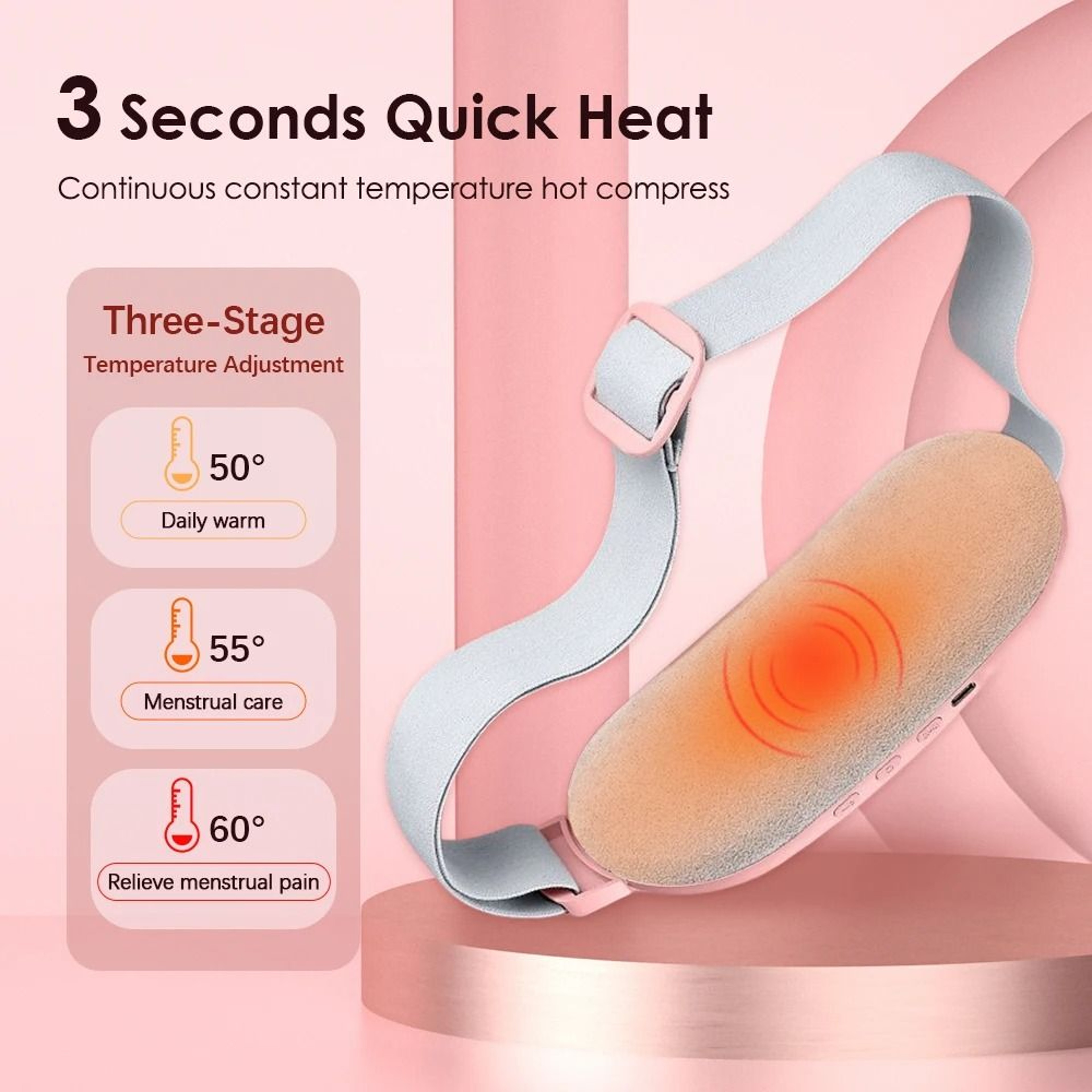 USB Menstrual Heating And Vibration Belt 12