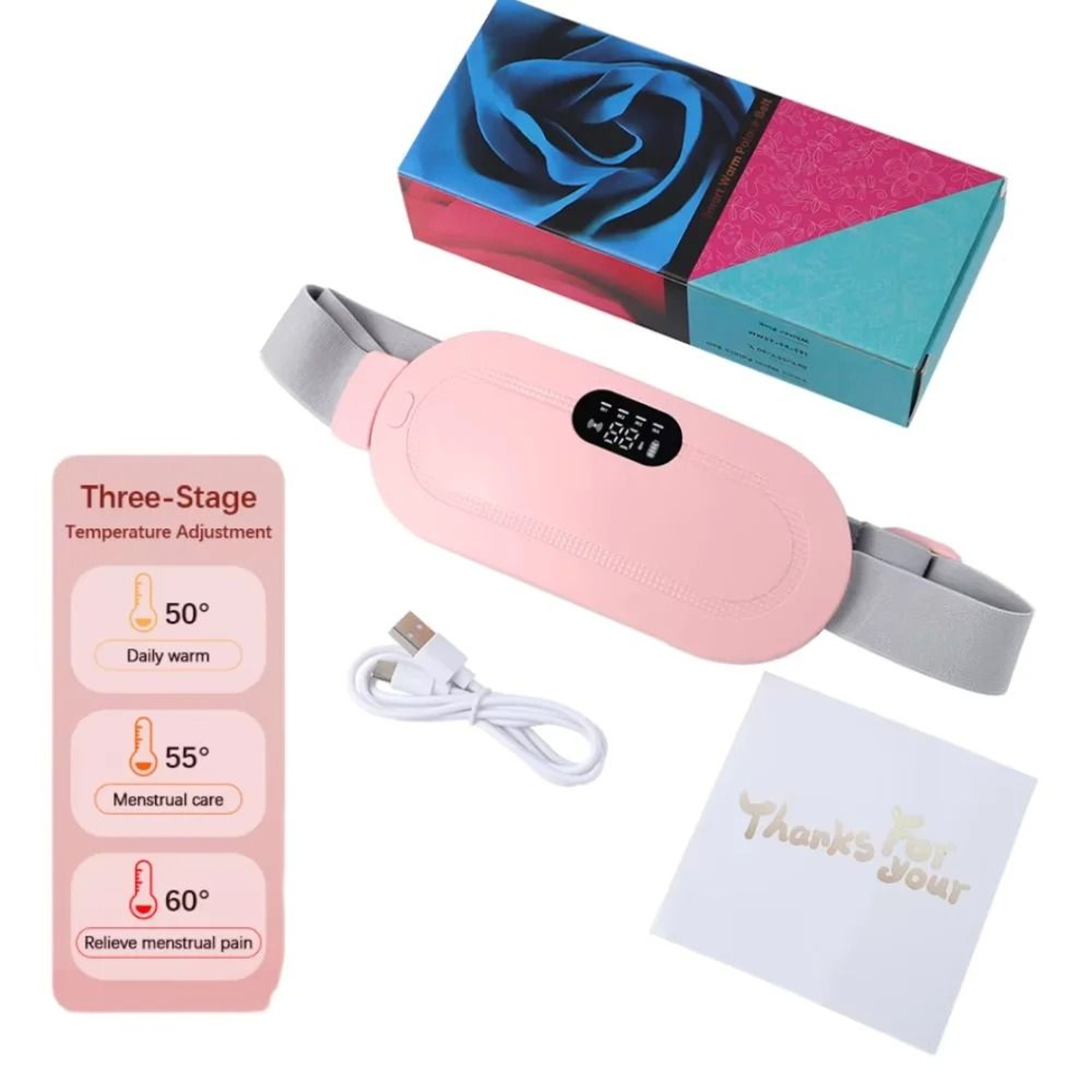 Rechargeable Menstrual Heating And Vibration Waist Belt 3