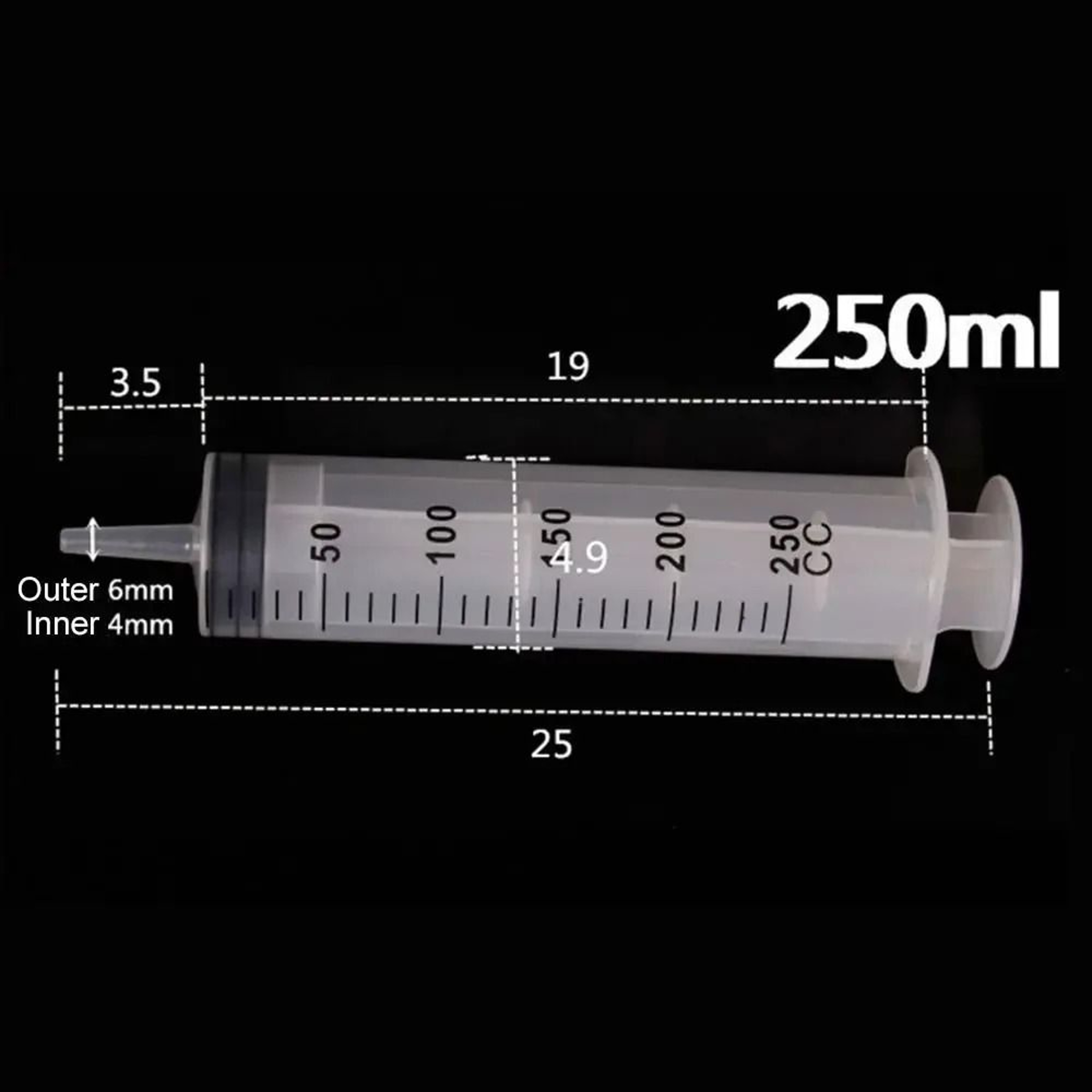 PrecisionFlow Large Capacity Measuring Syringe With Tube 10