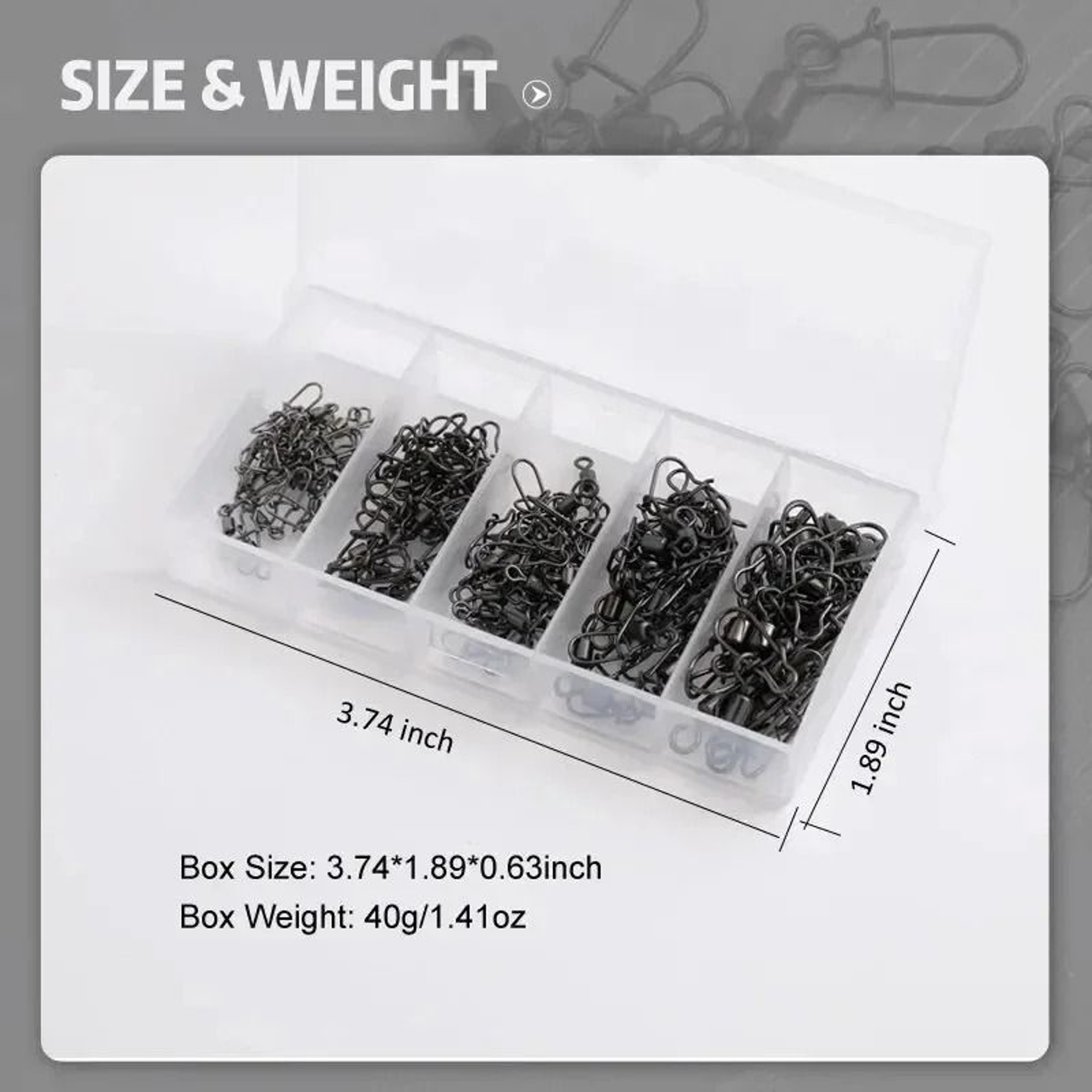 SmoothSpin Stainless Steel Fishing Swivel Snap Set 6