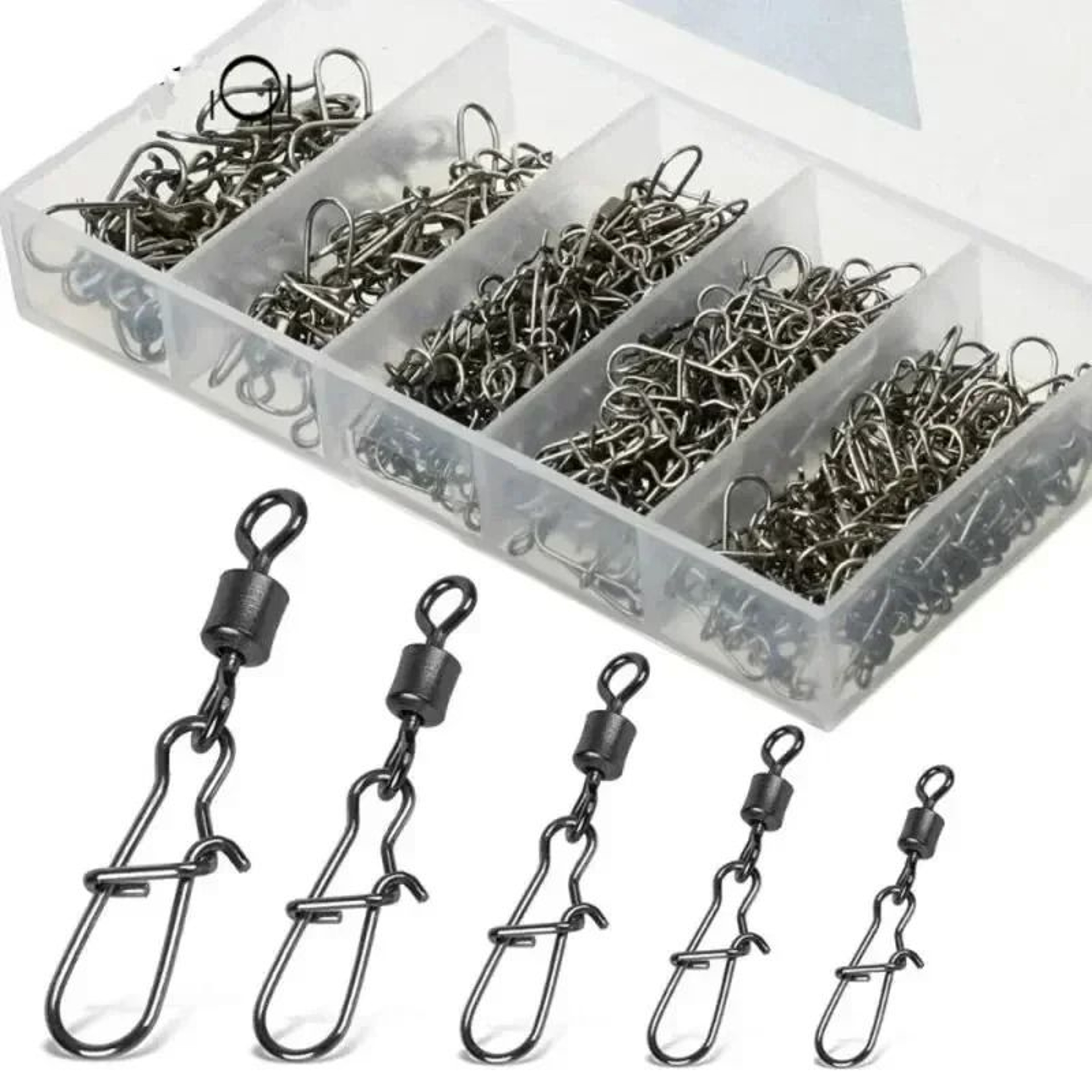 SmoothSpin Stainless Steel Fishing Swivel Snap Set 0