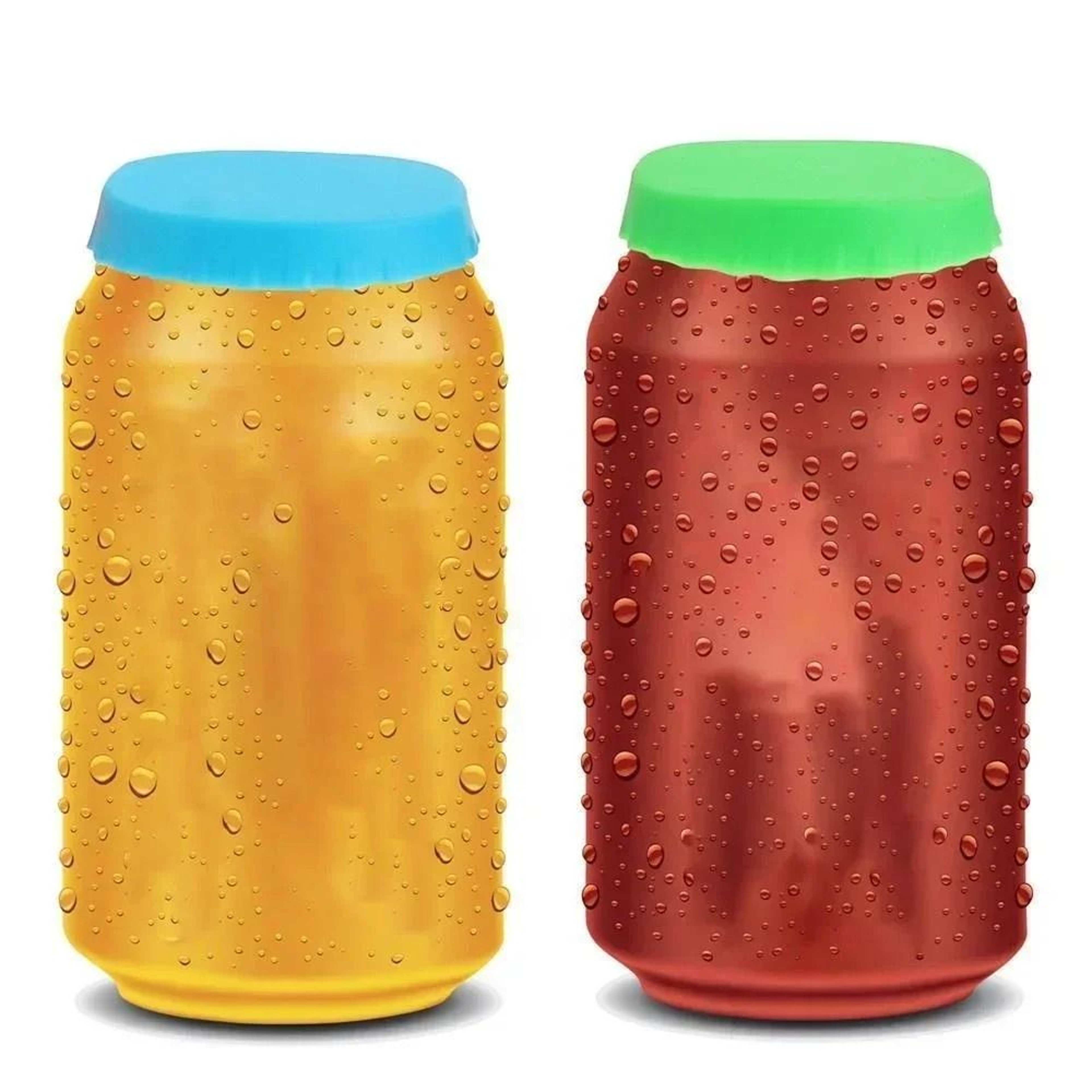 FreshSeal 1 To 6 Pcs Silicone Soda Can Lid Covers 10