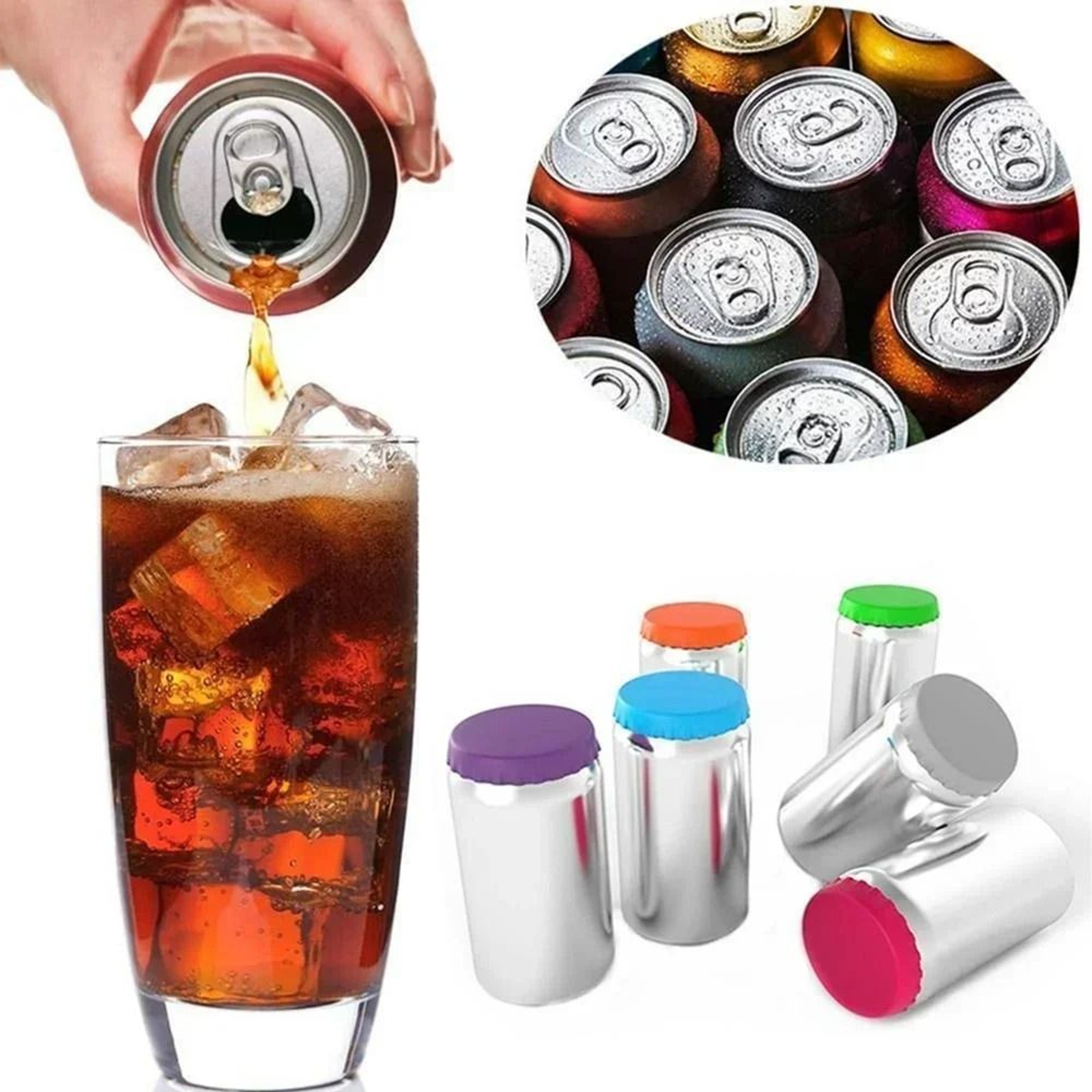 FreshSeal 1 To 6 Pcs Silicone Soda Can Lid Covers 11