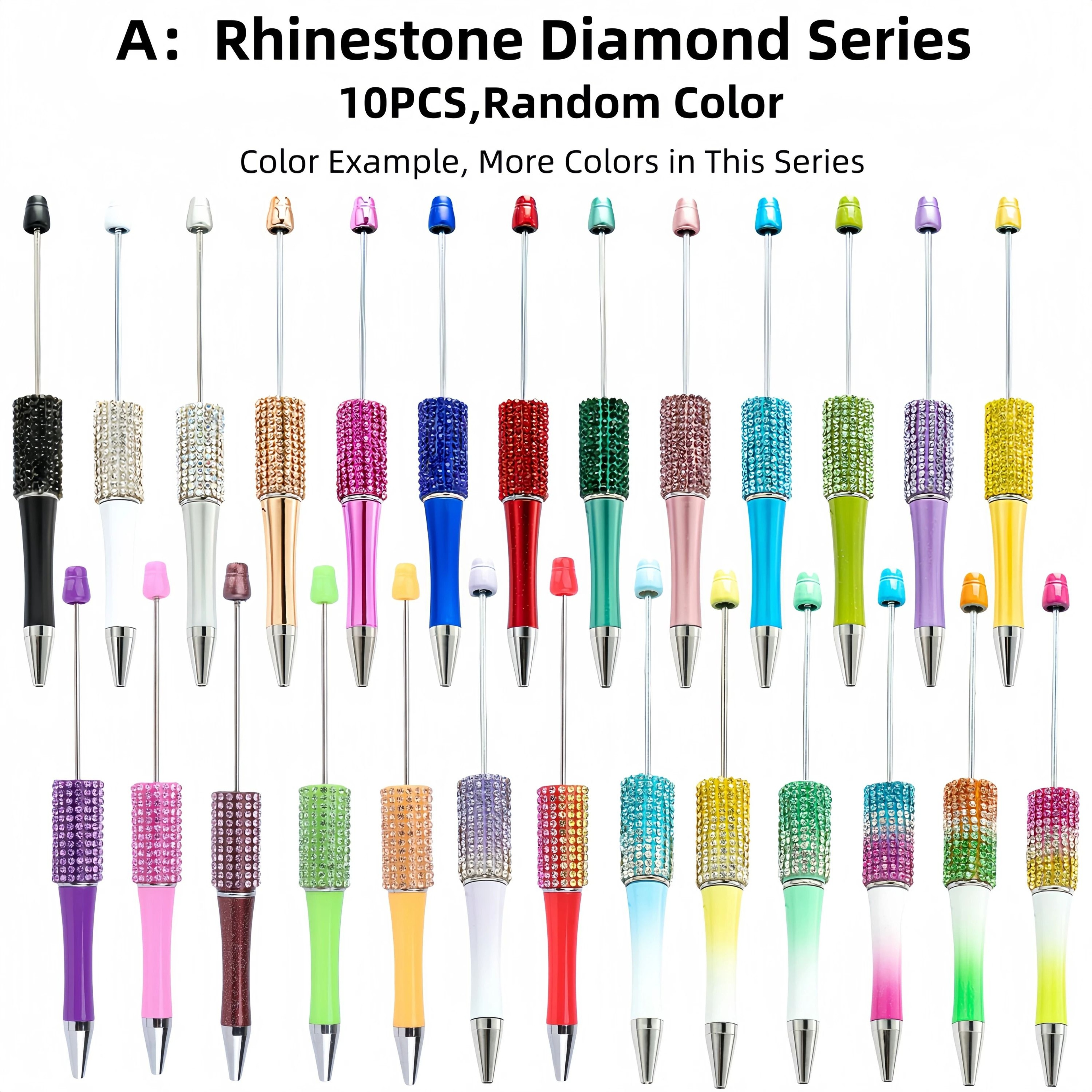 10pcs Colorful Wooden Bead Ballpoint Pen Set For DIY Crafts 1