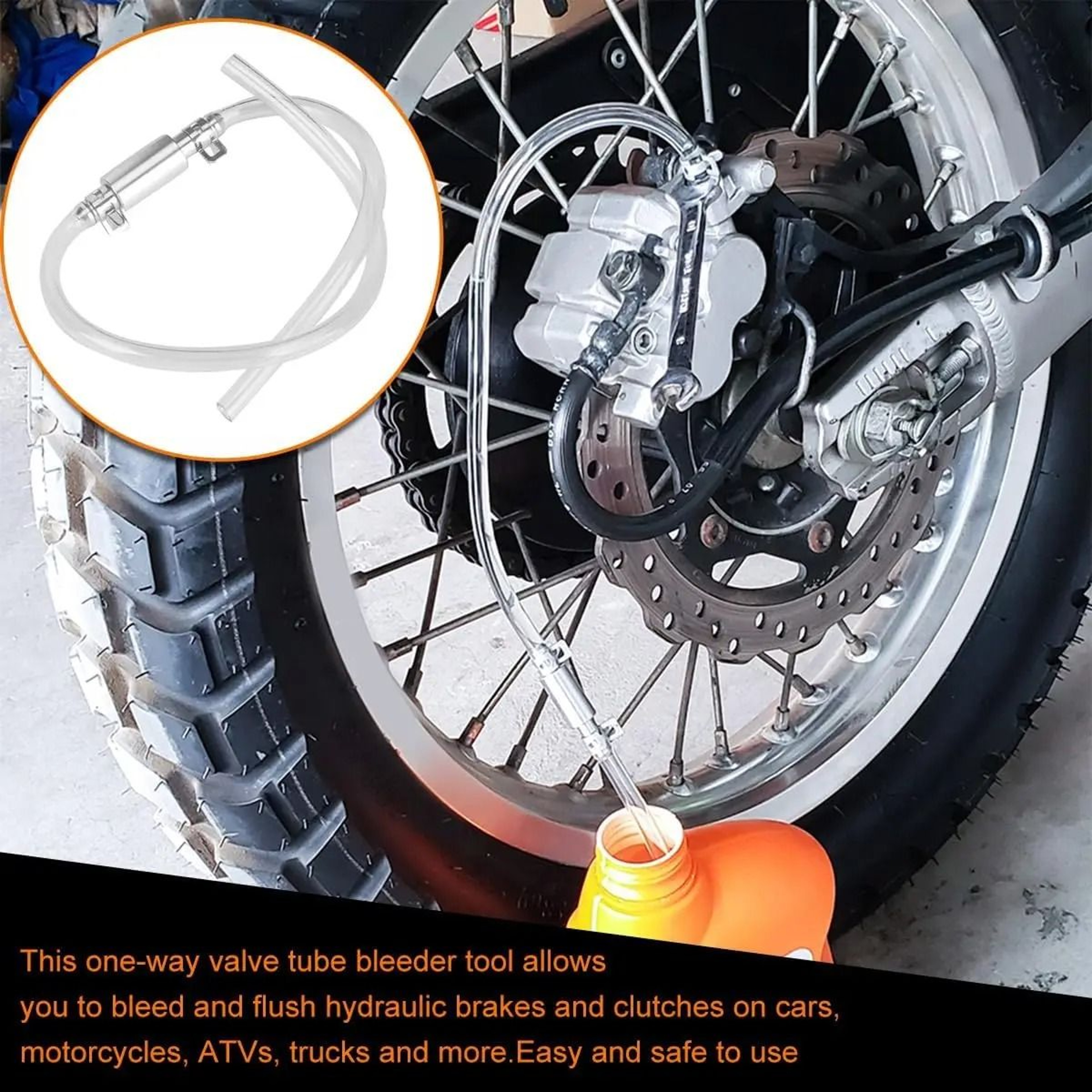 1 To 2 Pcs Motorcycle Brake Bleeder Hose Valve Tool 4