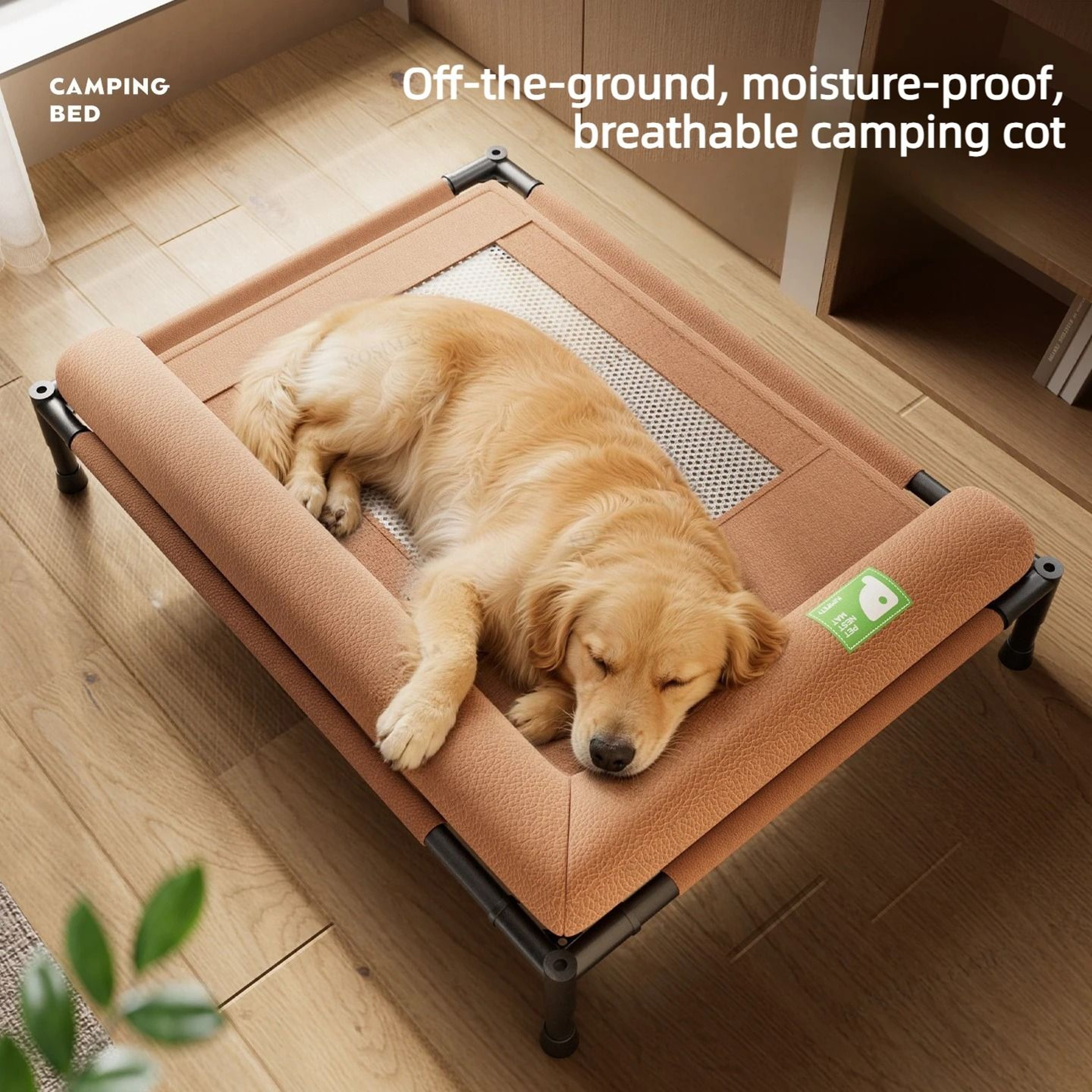 Breathable Elevated Cooling Dog Bed With Soft Pillow For Indoor Outdoor Travel 6