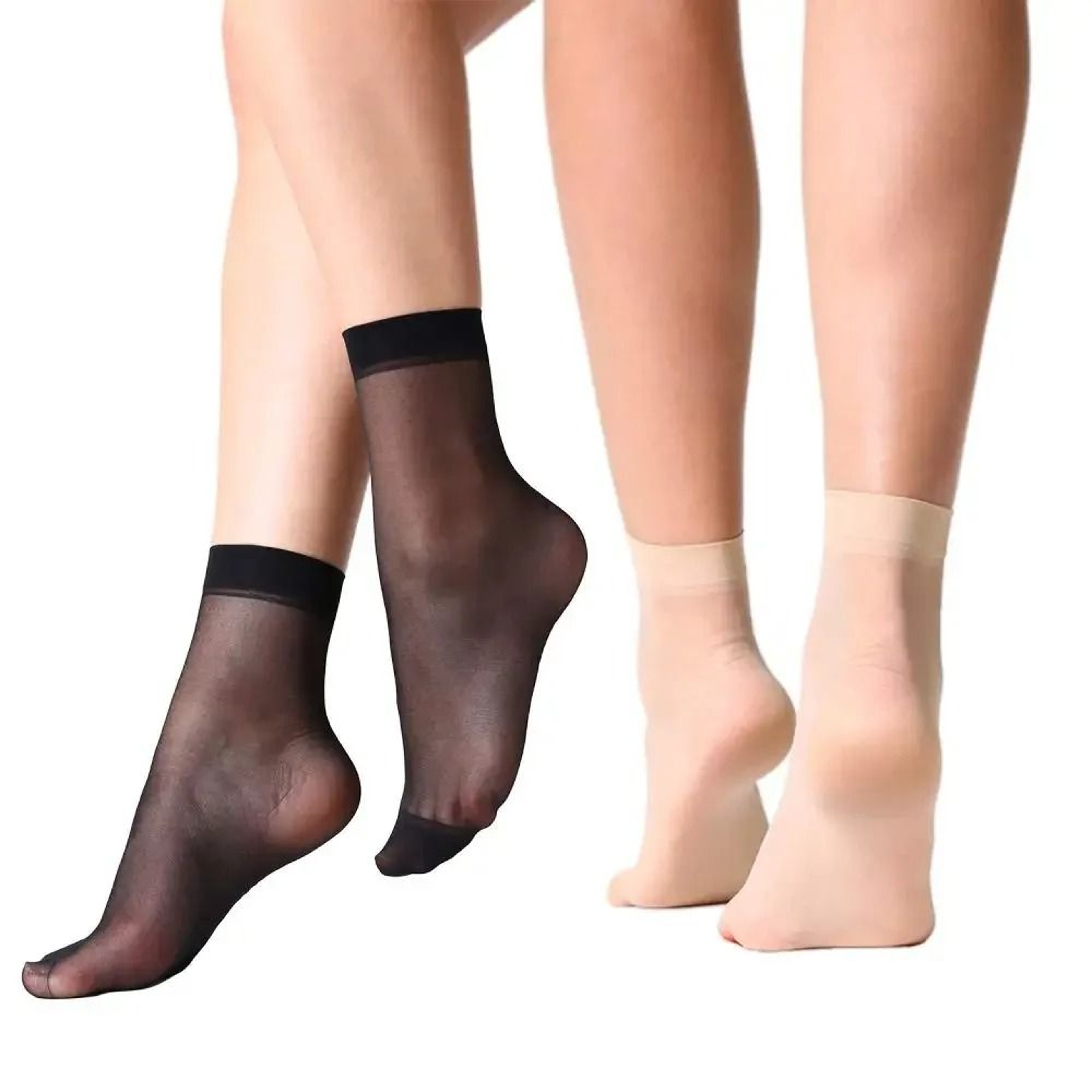 Ultrathin Transparent Nylon Ankle Socks For Women Summer Multipack 4