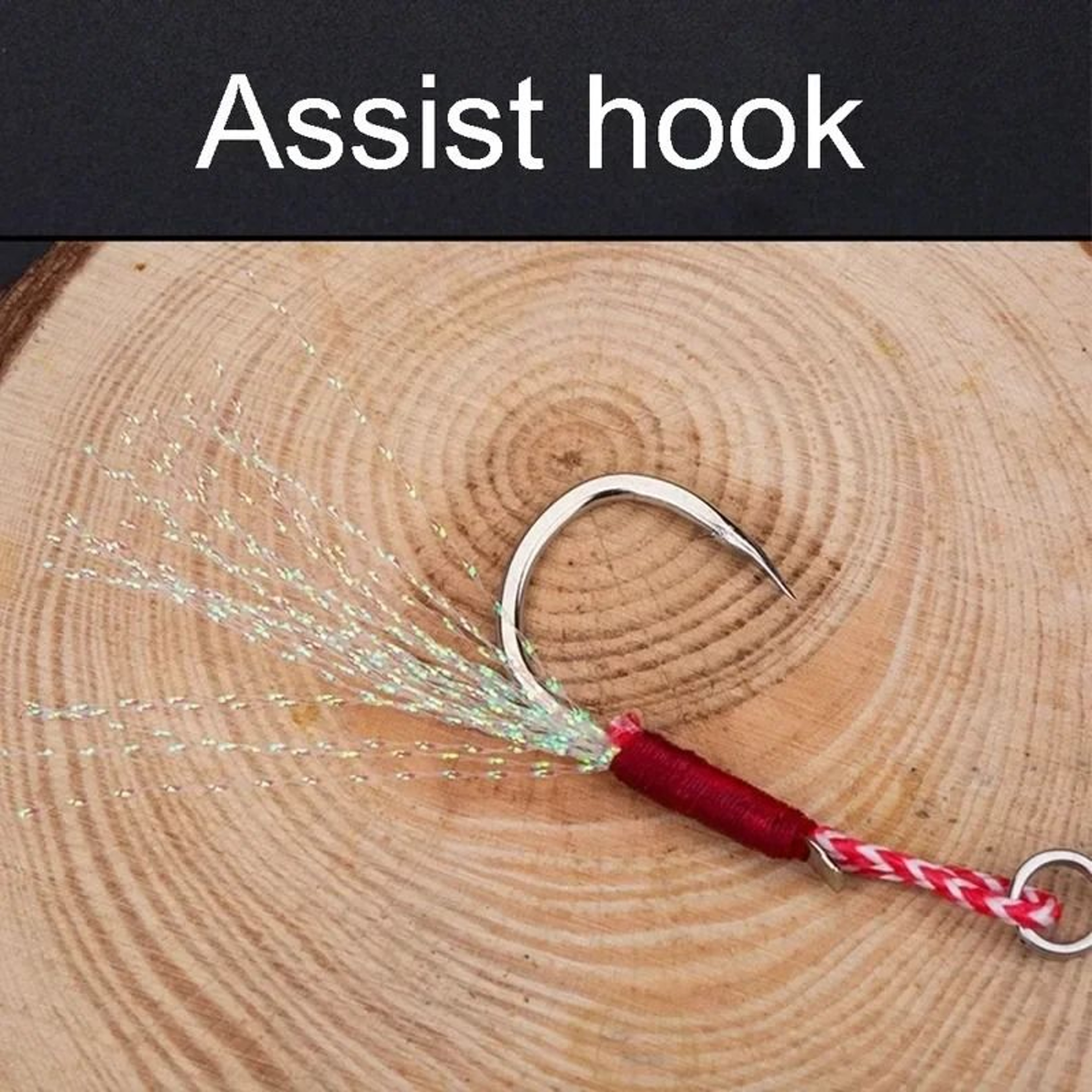 High Carbon Steel Slow Jigging Assist Hooks With Feather Thread 10 Piece Set 5