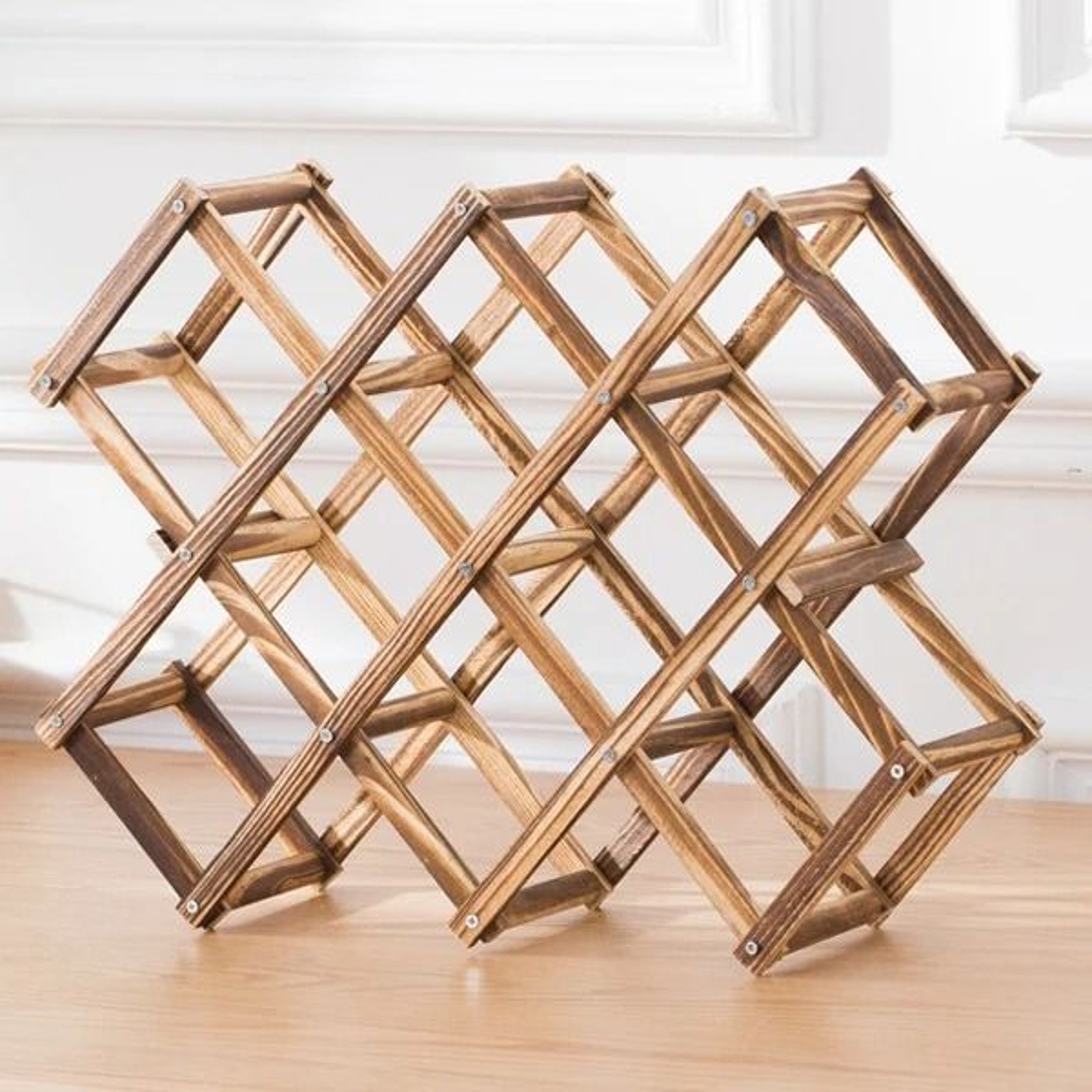 Compact Wooden Wine Rack For Organized Countertop Bottle Storage And Stylish Display 2