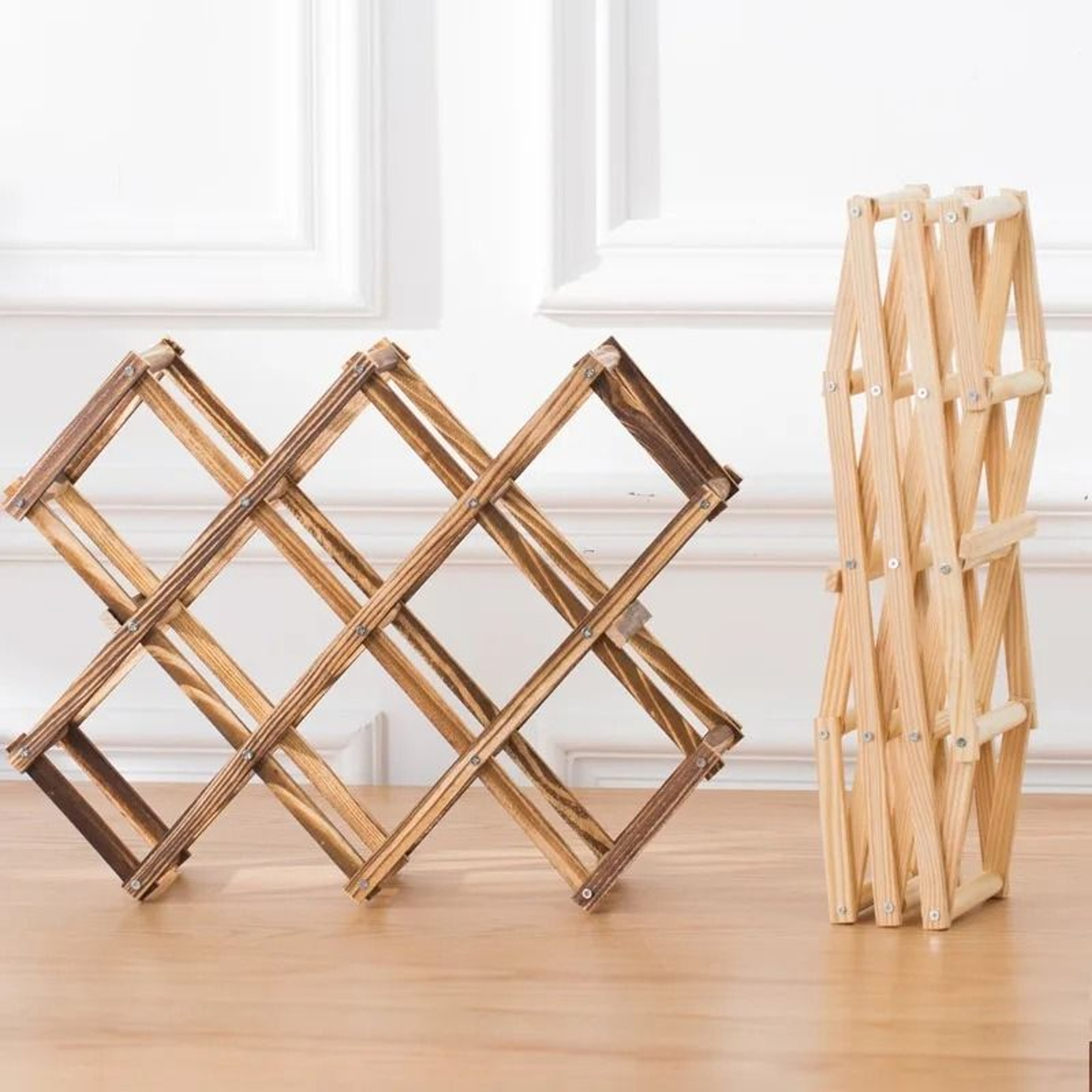 Compact Wooden Wine Rack For Organized Countertop Bottle Storage And Stylish Display 4