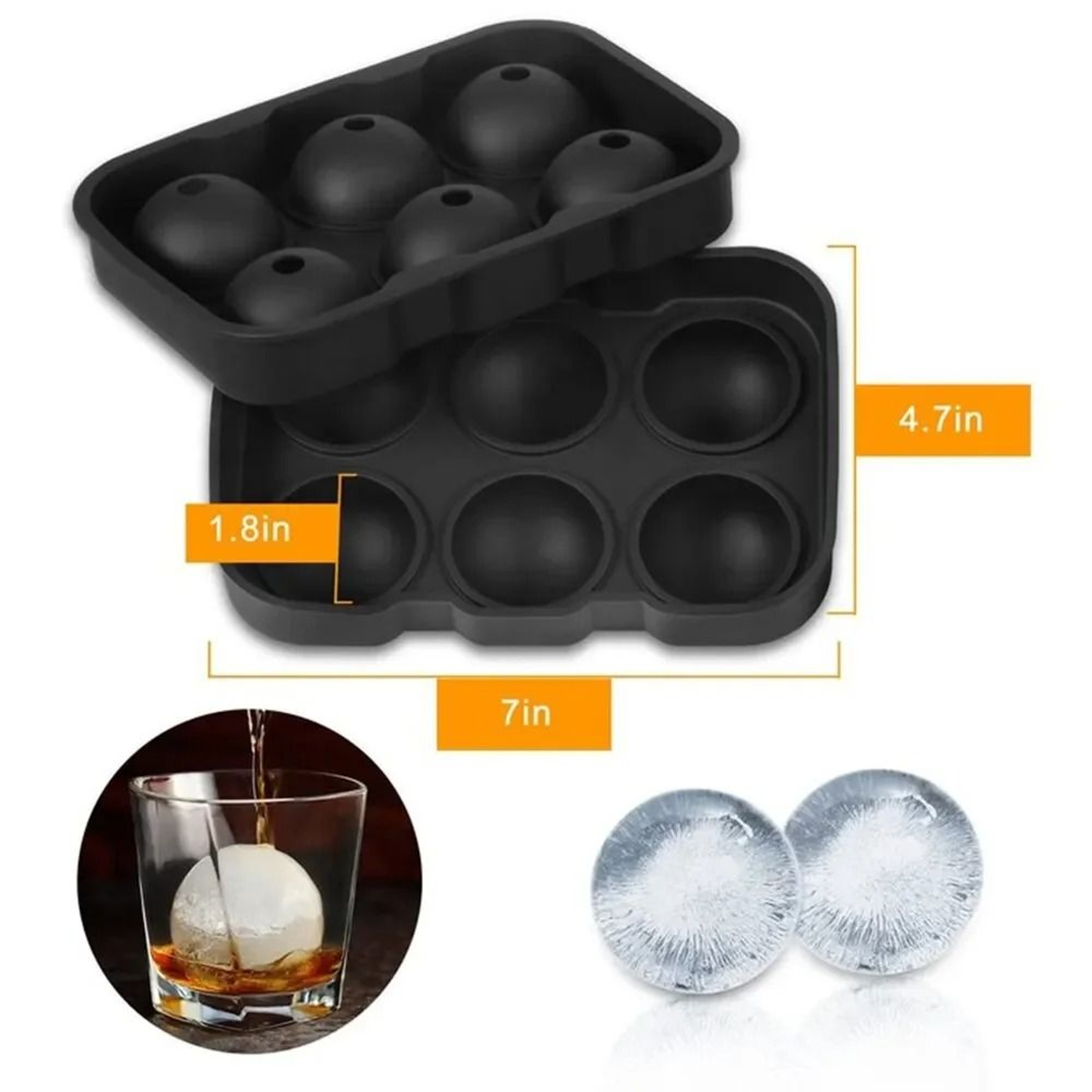 Slow Melt Large Ice Cube And Sphere Mold 6