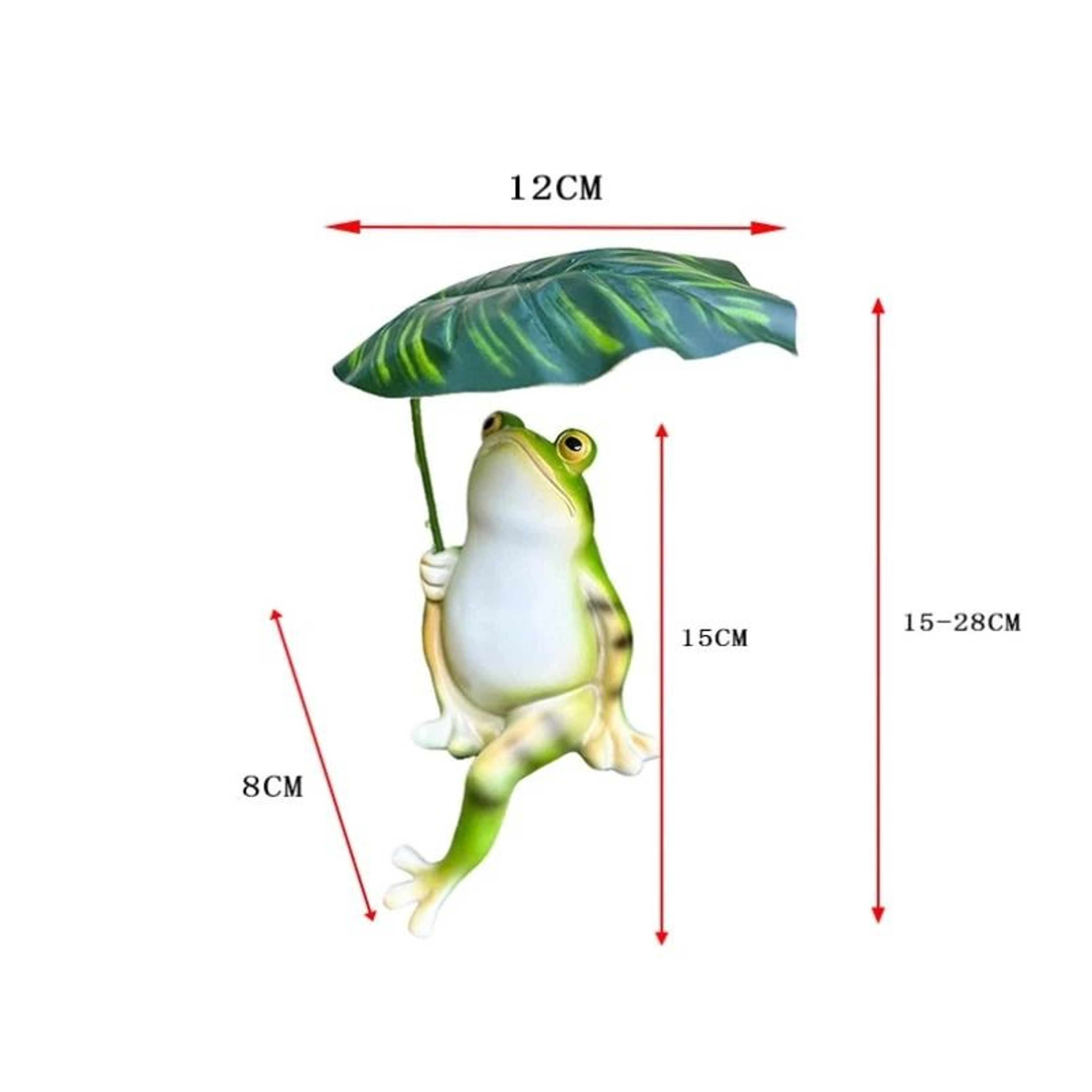 Cute Leaf Umbrella Frog Garden Statue For Yard Aquarium And Home Decor 2