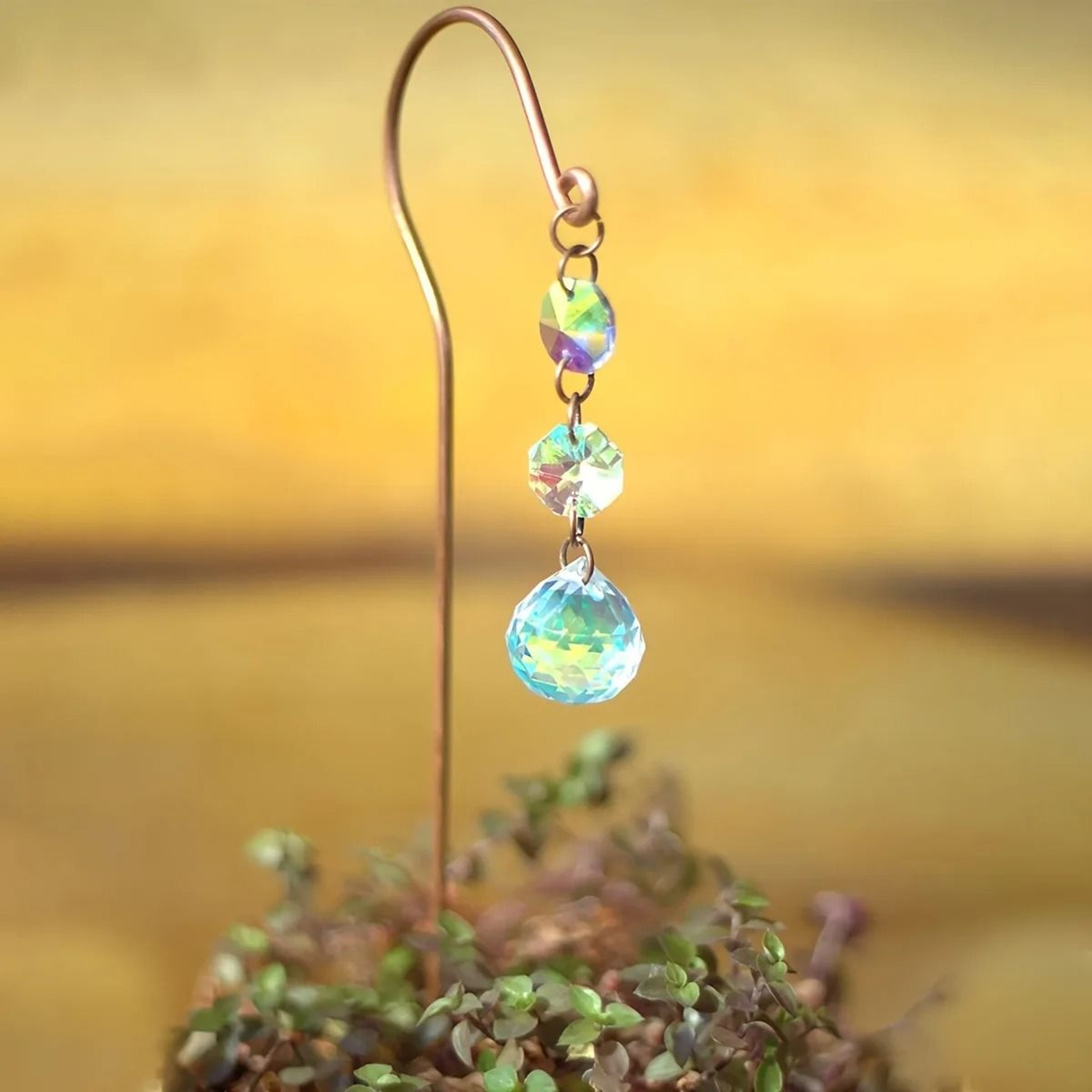 Crystal Ball Flower Pot Hanging Suncatcher For Indoor Outdoor Garden Lawn Decoration 4