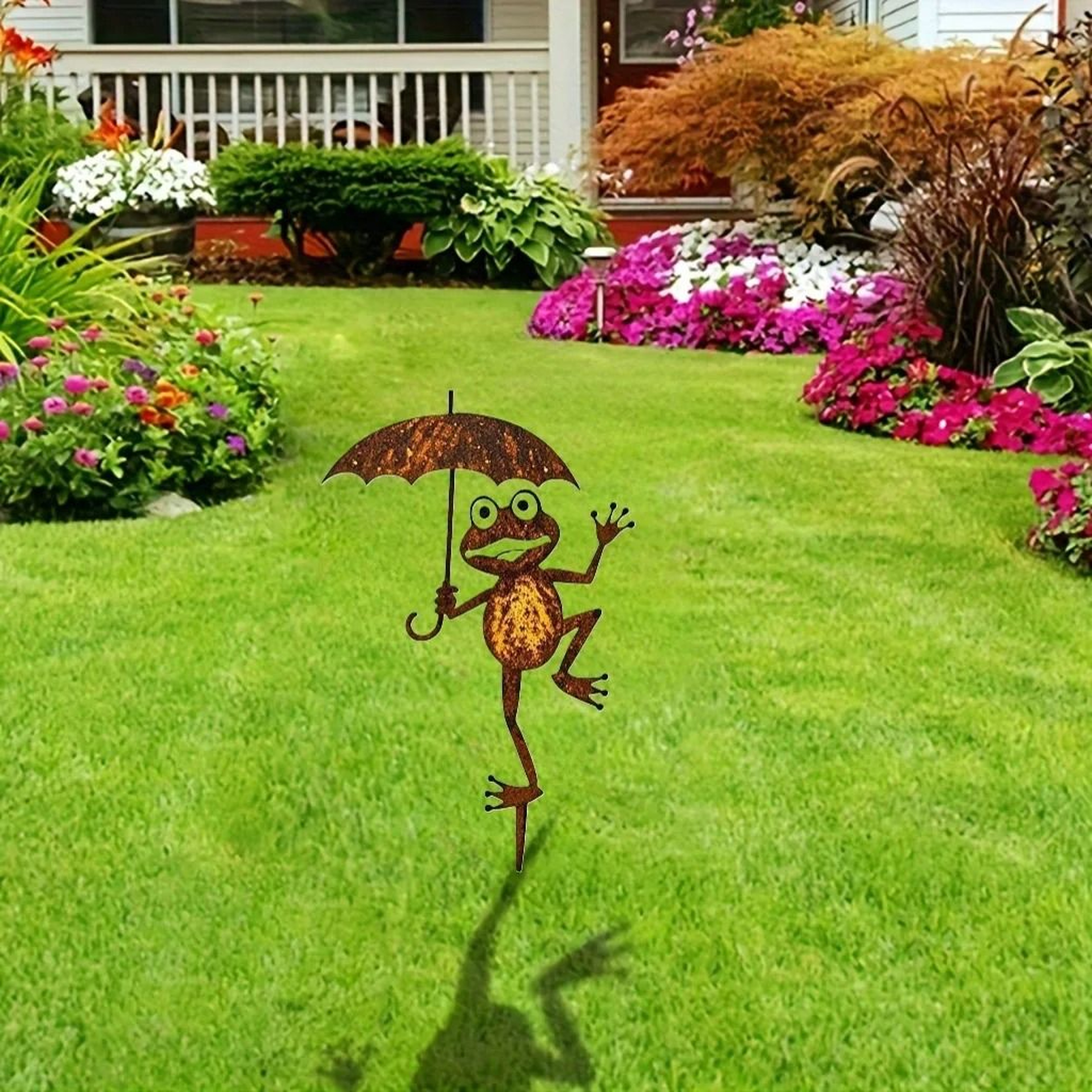 Rustic Iron Frog Garden Stake For Vintage Outdoor Yard And Lawn Decor 6