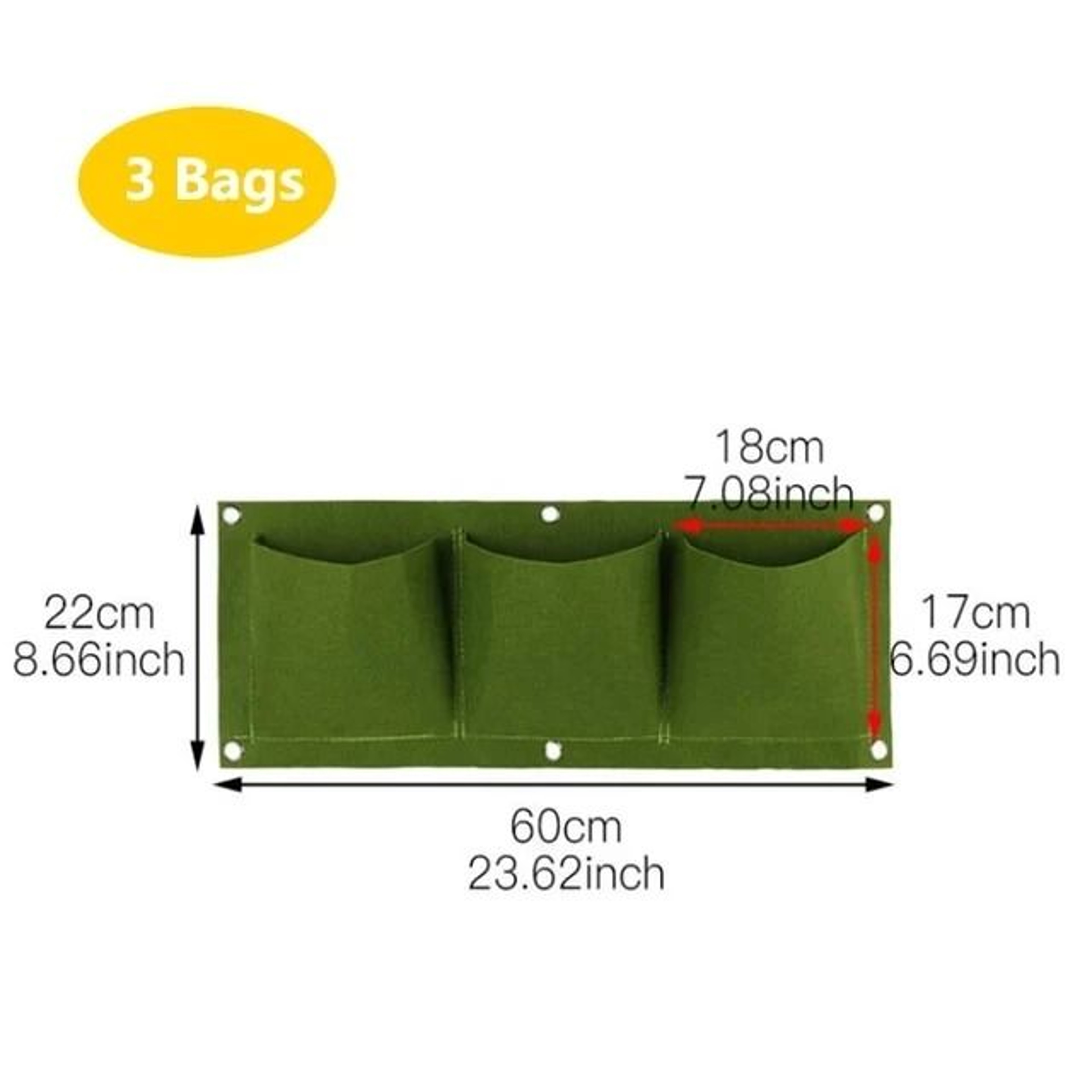 Multi Pocket Wall Hanging Planter Bag For Herbs Flowers And Vertical Gardens 4