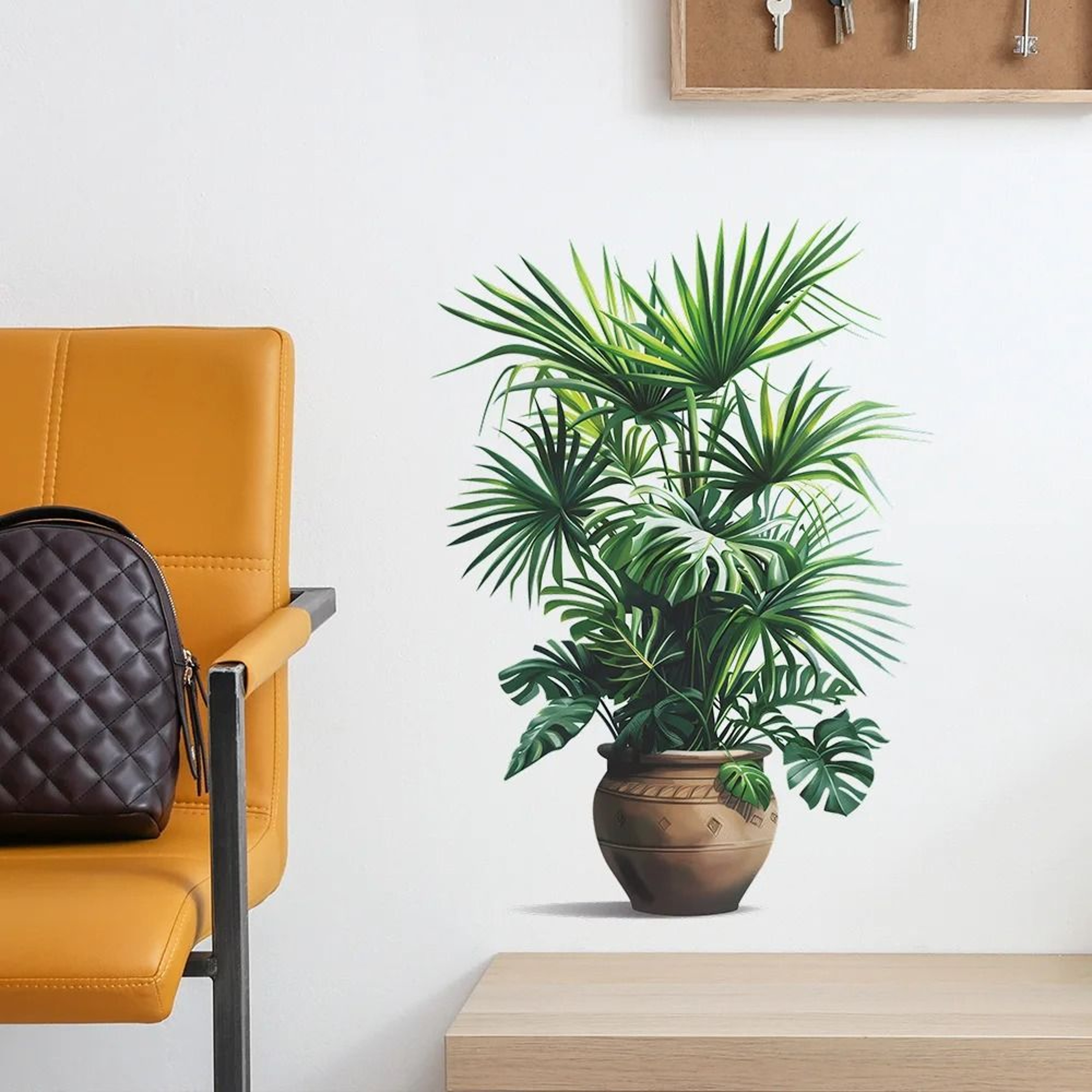 Botanical Potted Plant Wall Decal Self Adhesive Green Home Decor 6