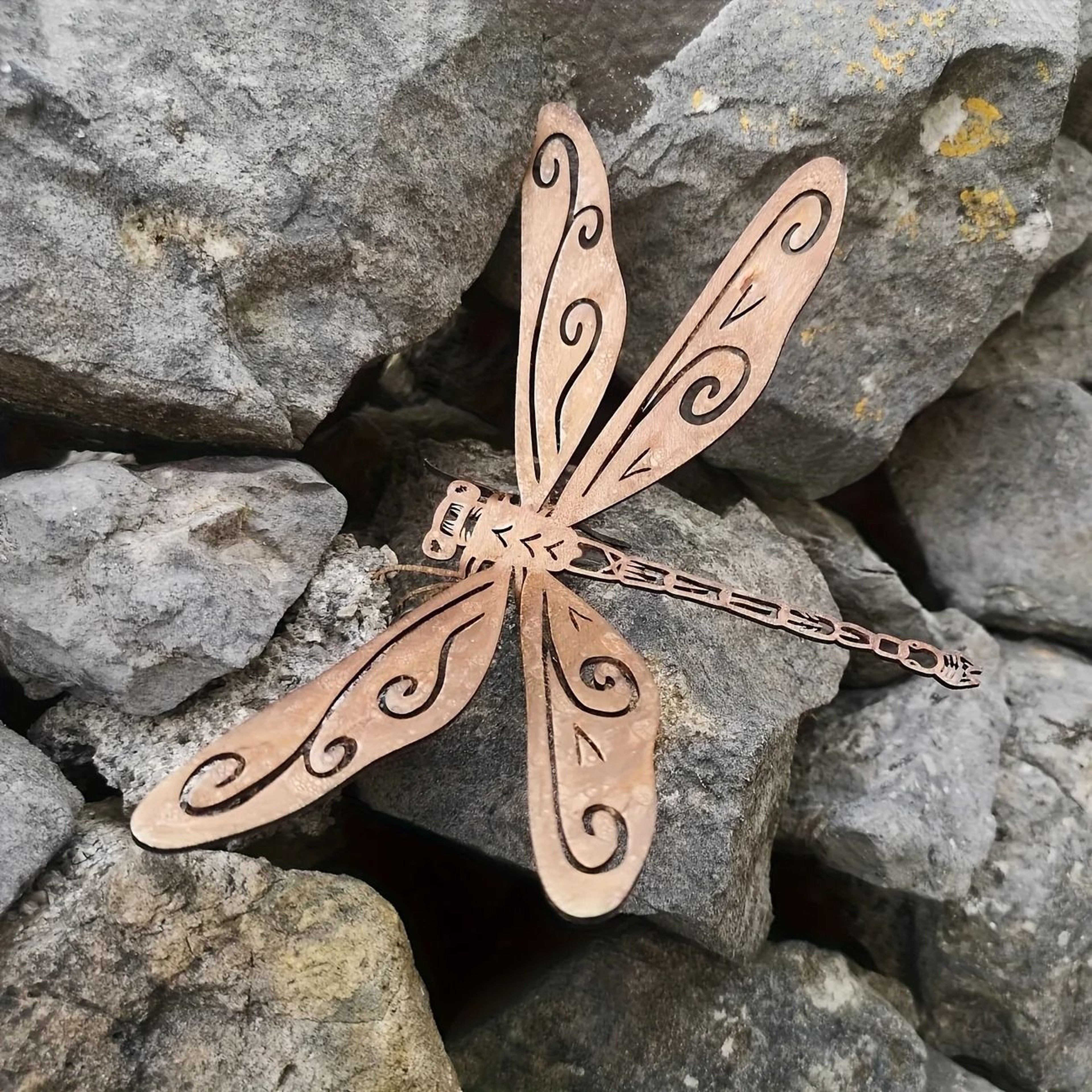Rustic Metal Dragonfly Garden Fence Decoration 1