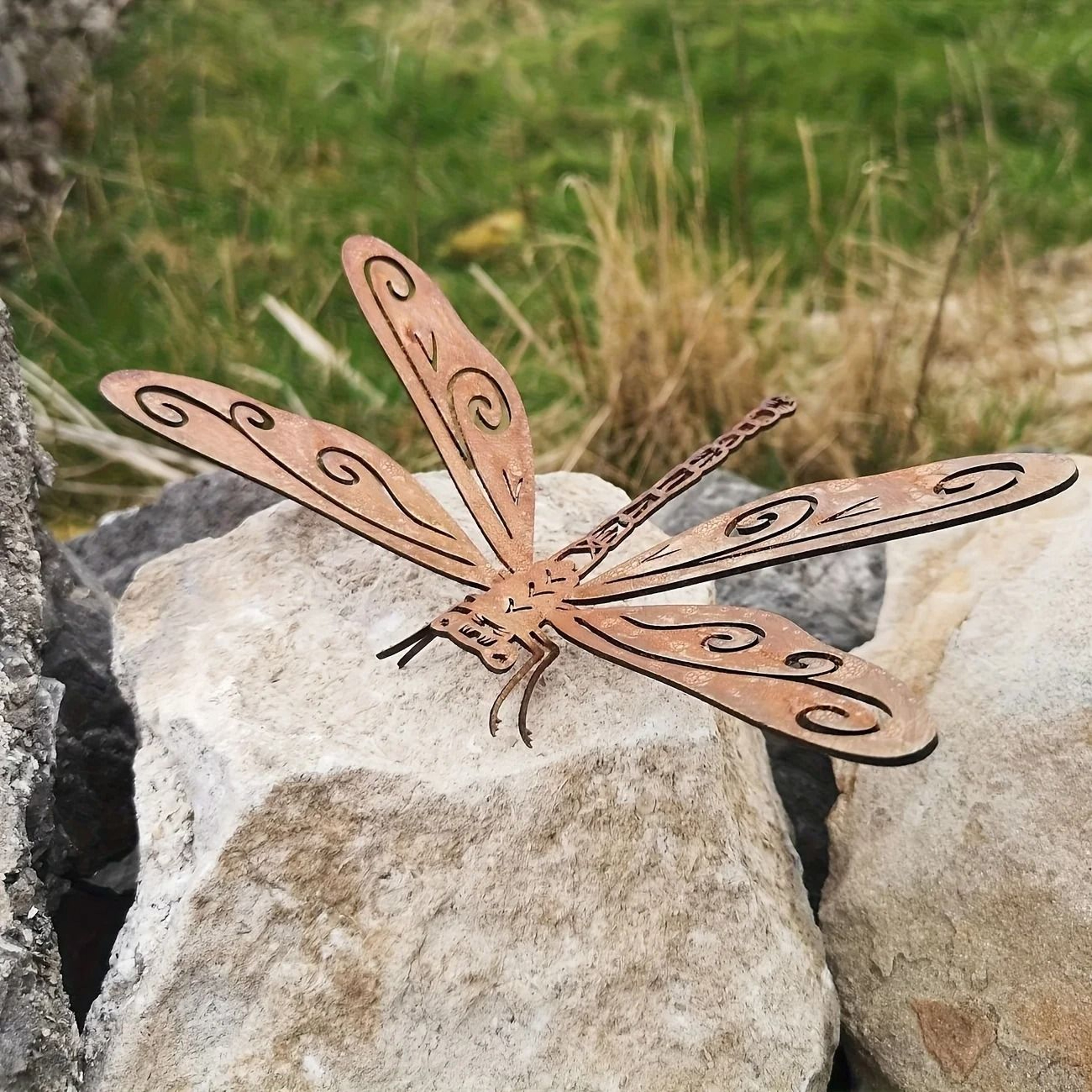Rustic Metal Dragonfly Garden Fence Decoration 3