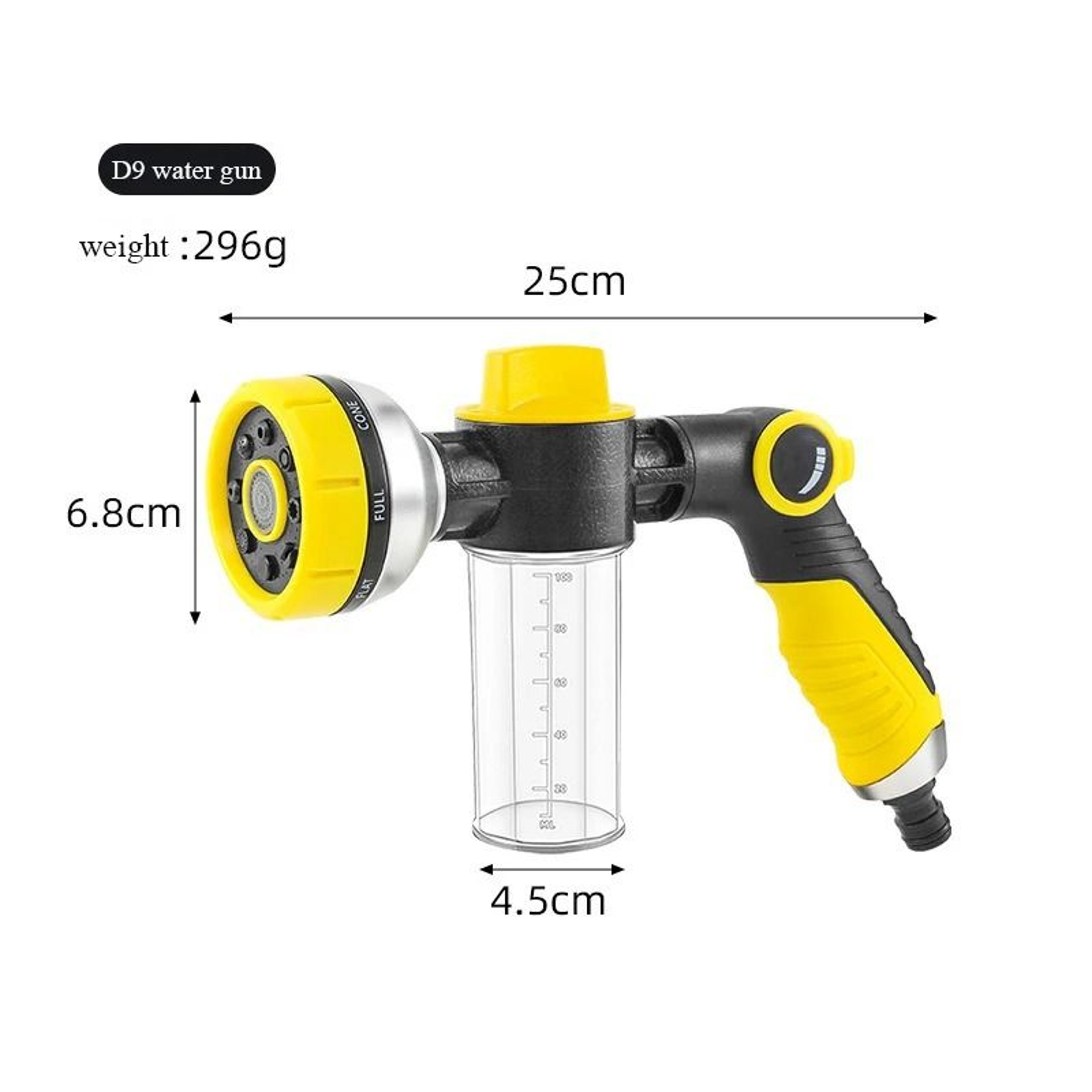 High Pressure Car Wash Spray Gun With Foam Bottle And 10M Hose 3