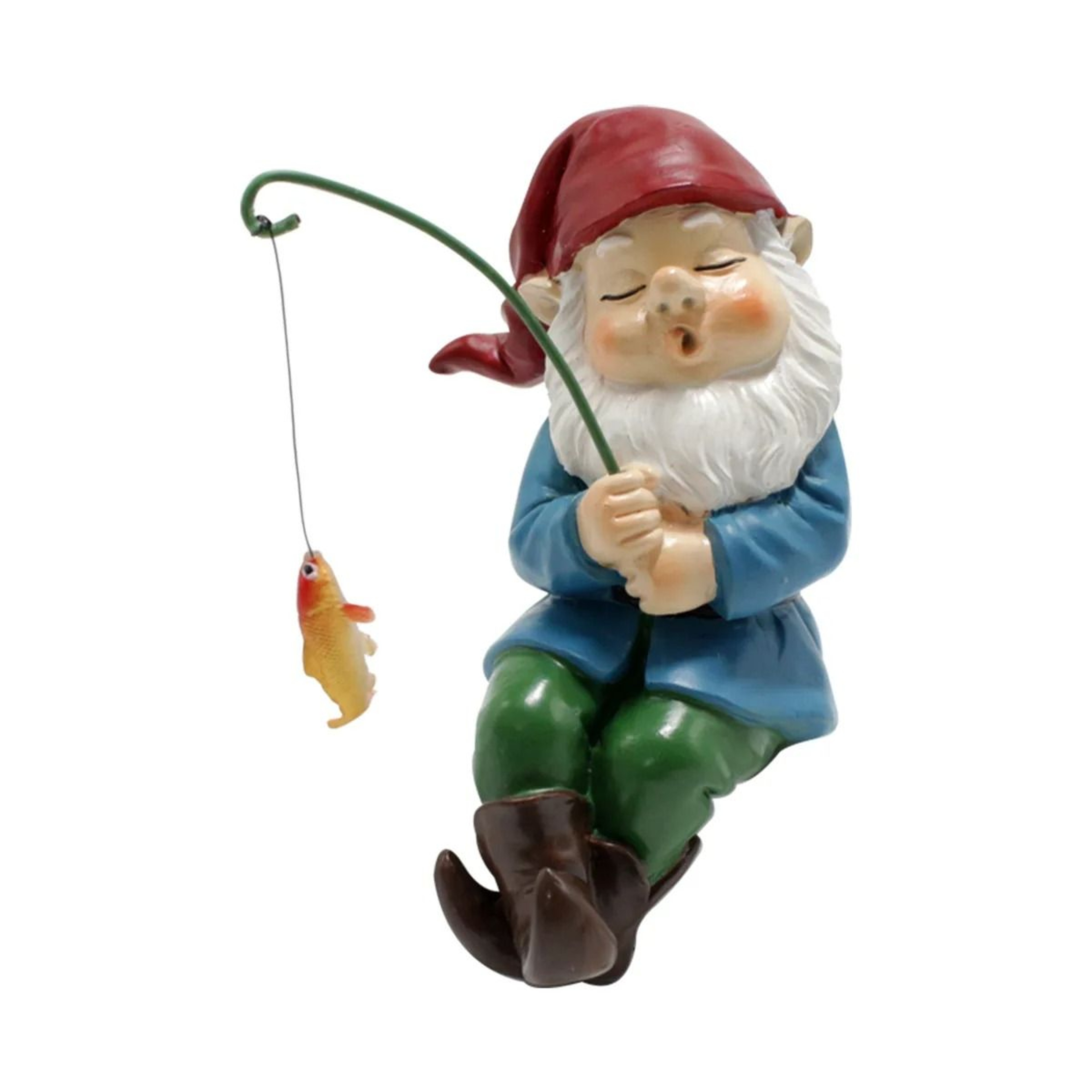 Cute Fishing Gnome Resin Statue For Garden Patio Yard And Home Decor 1