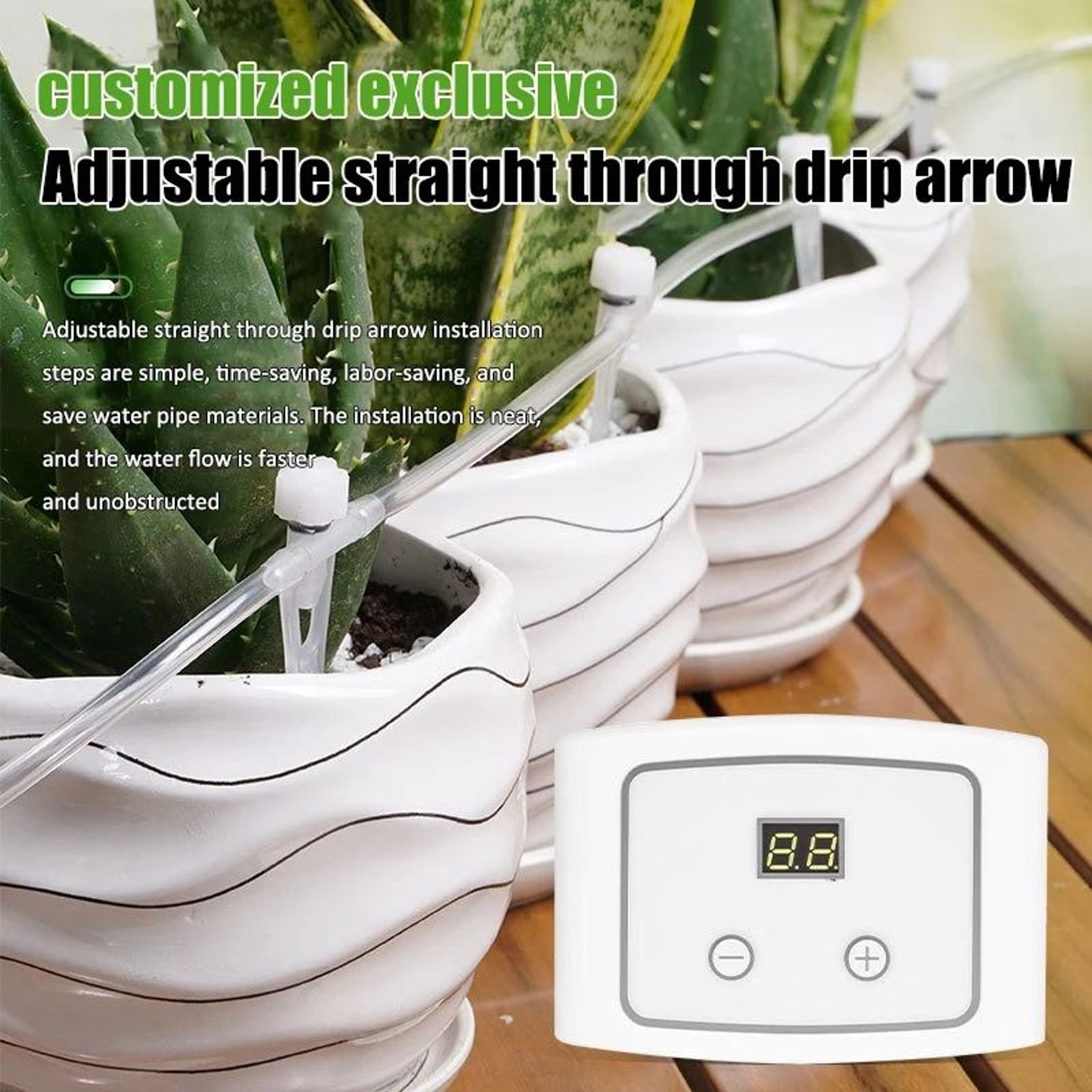 Smart Soil Moisture Sensor Drip Irrigation Kit For Indoor Potted Plant Watering 5