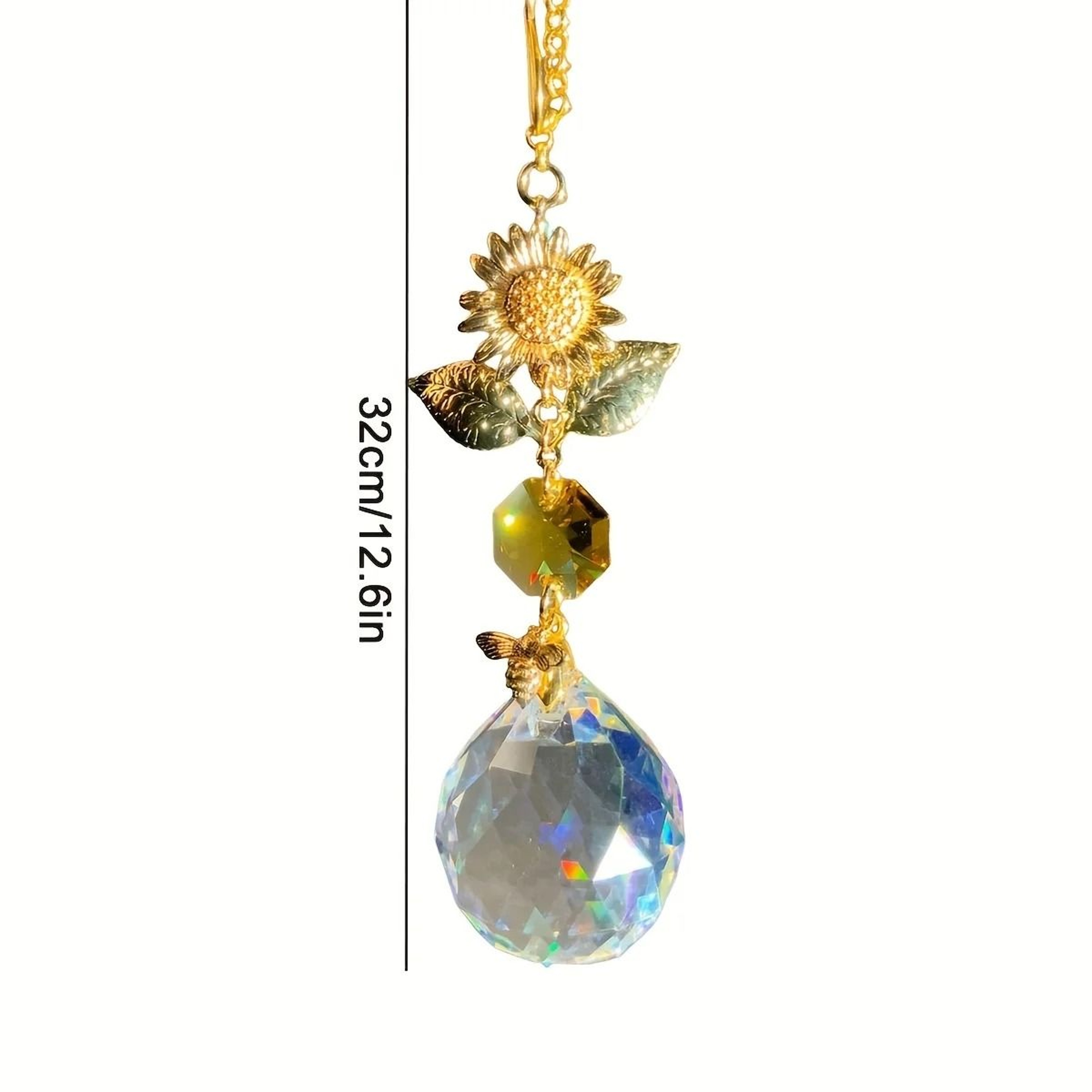 Sunflower Bee Crystal Suncatcher Rainbow Prism For Window Home And Garden Decor 3