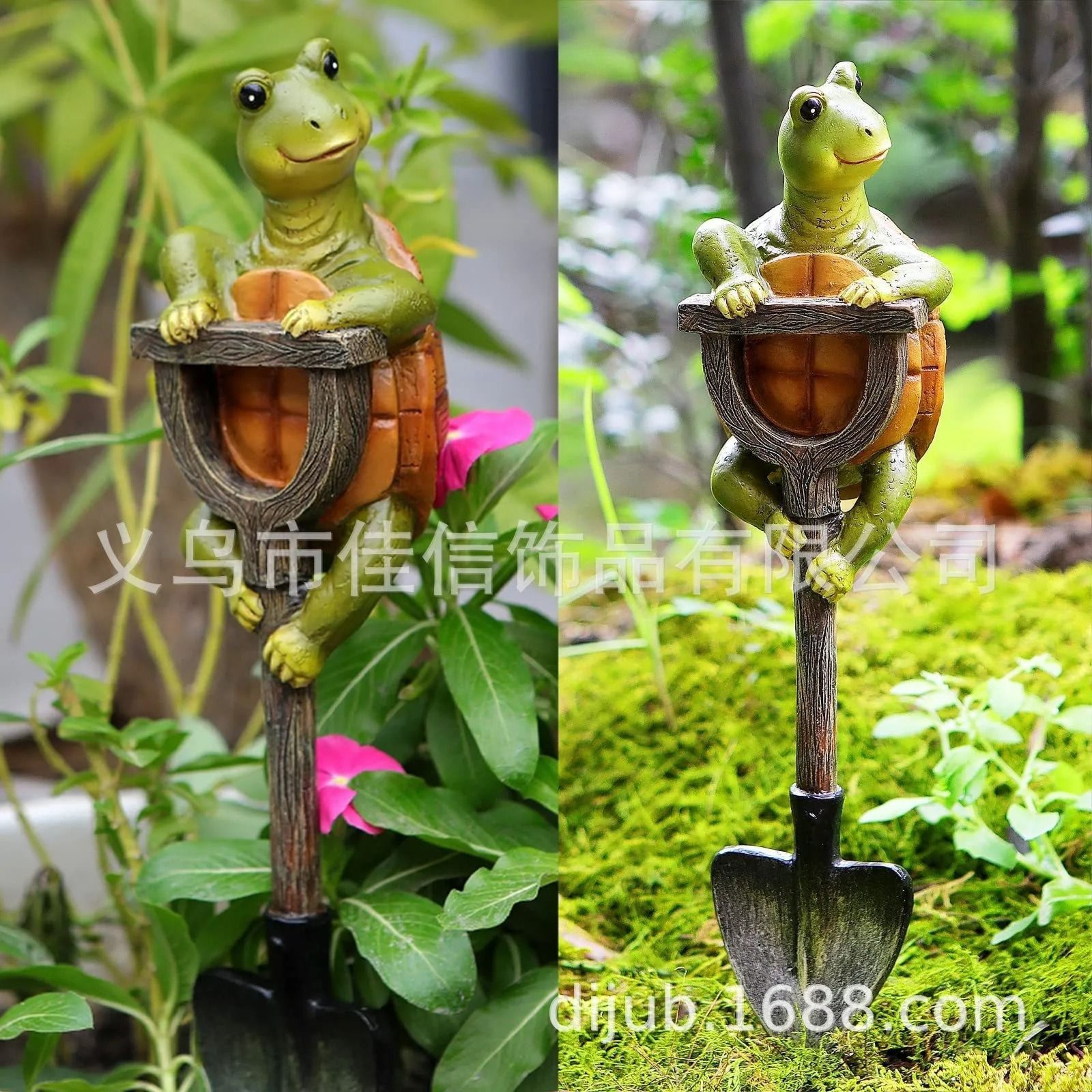 Cute Gnome Frog Rabbit Turtle Garden Statue Set With Decorative Shovels 8