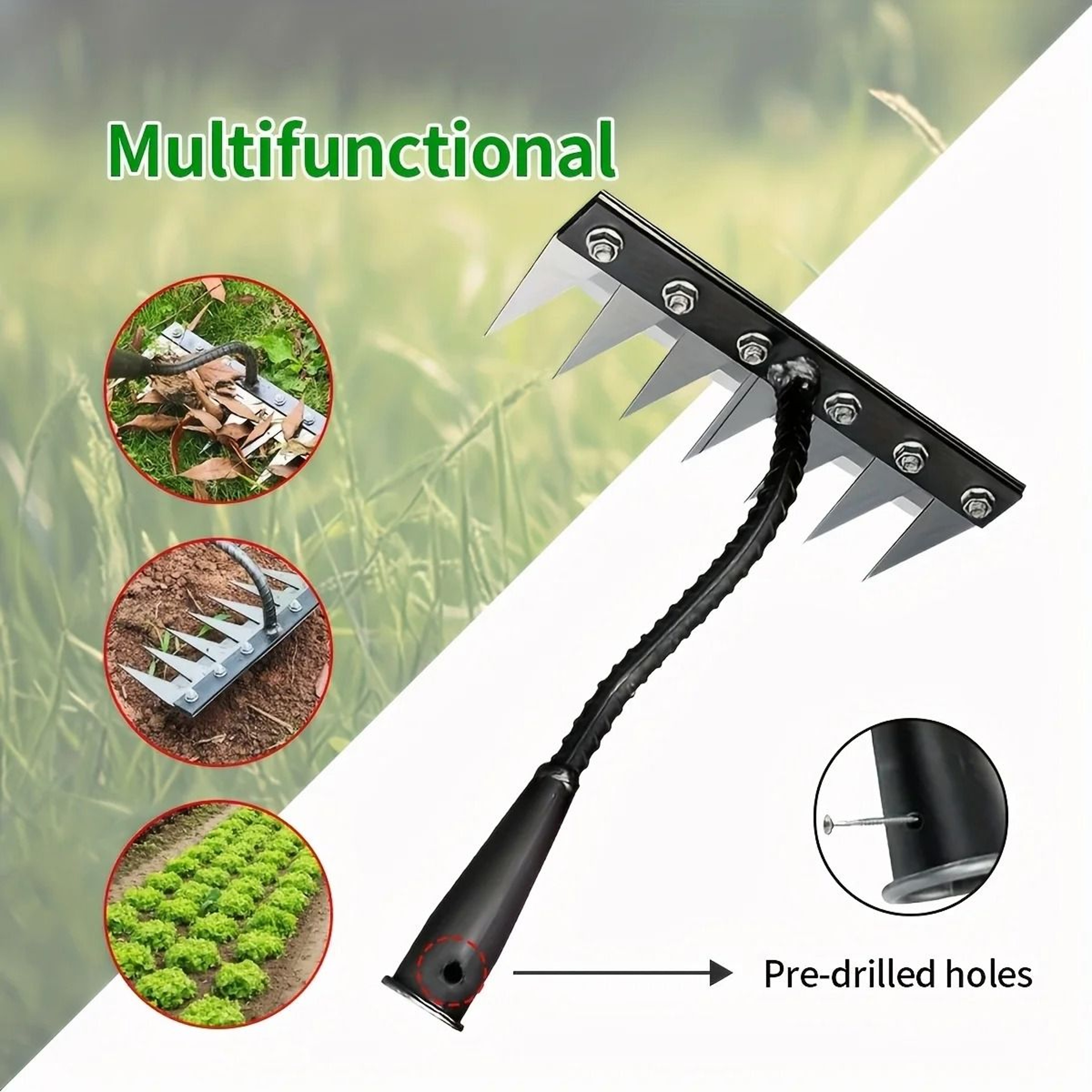 Heavy Duty Seven Teeth Steel Weeding Rake Head For Soil Cultivation 1