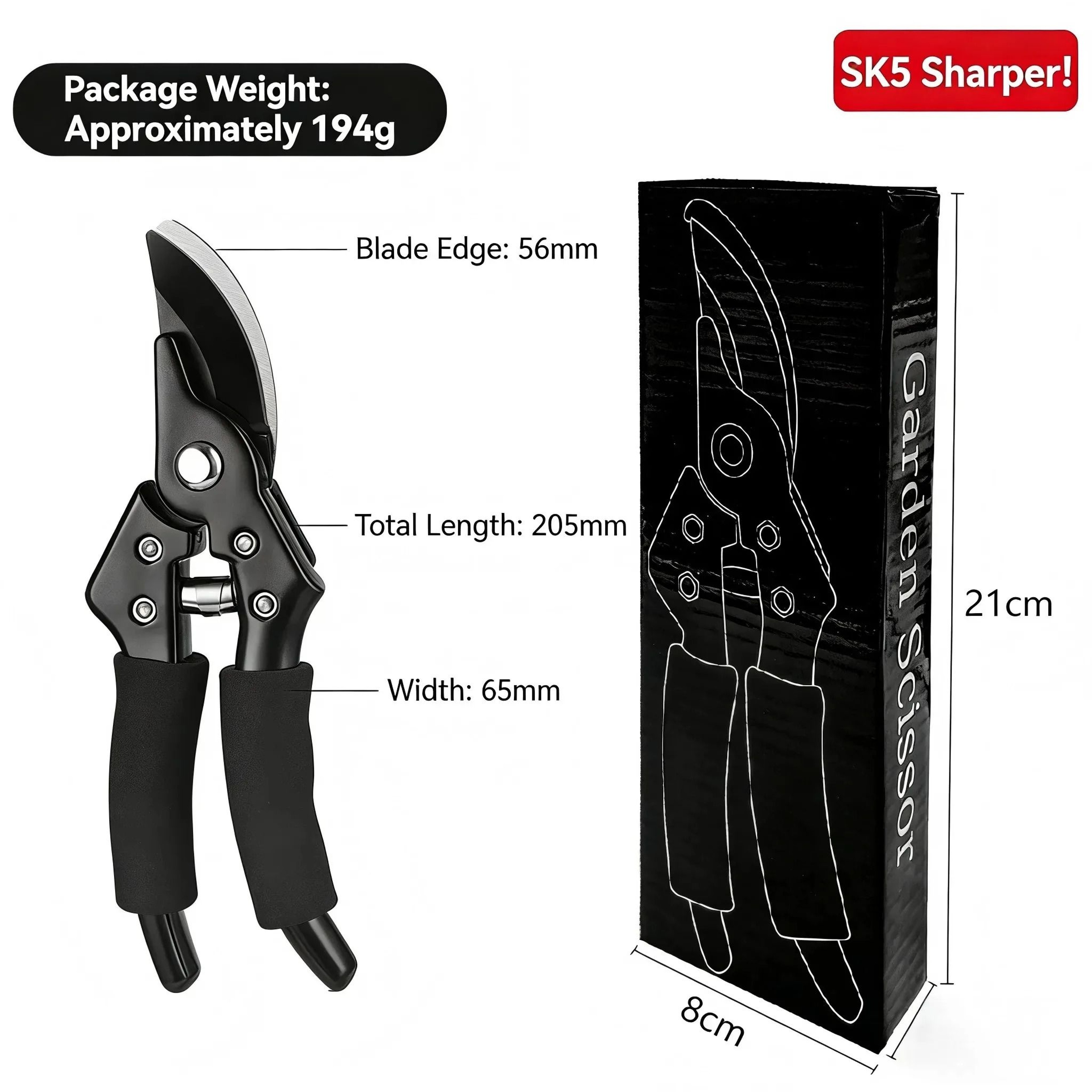 Heavy Duty Stainless Steel Pruning Shears With Non Slip Handle 2