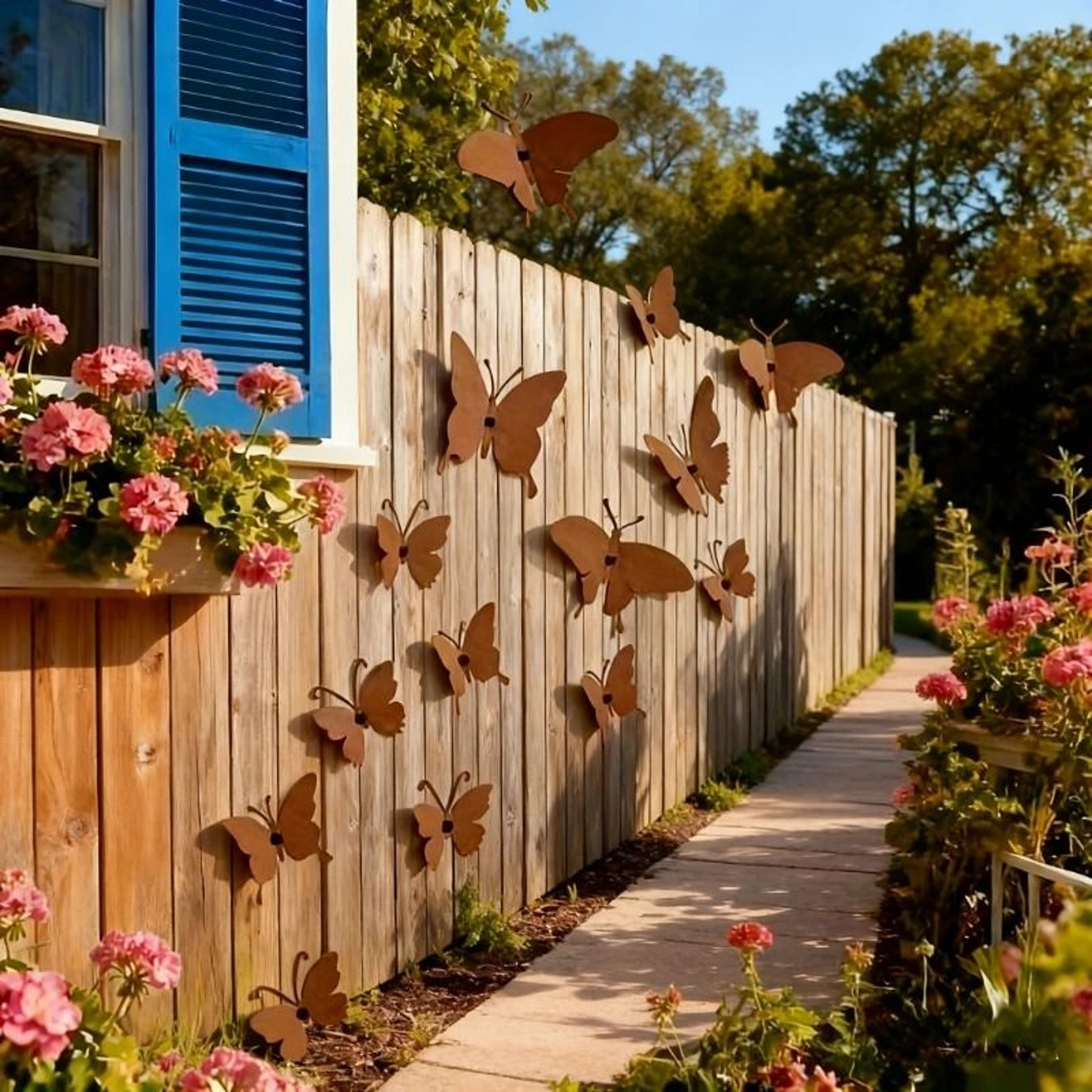 Decorative Metal Butterfly Wall Art For Garden Fence Patio And Courtyard Decor 1