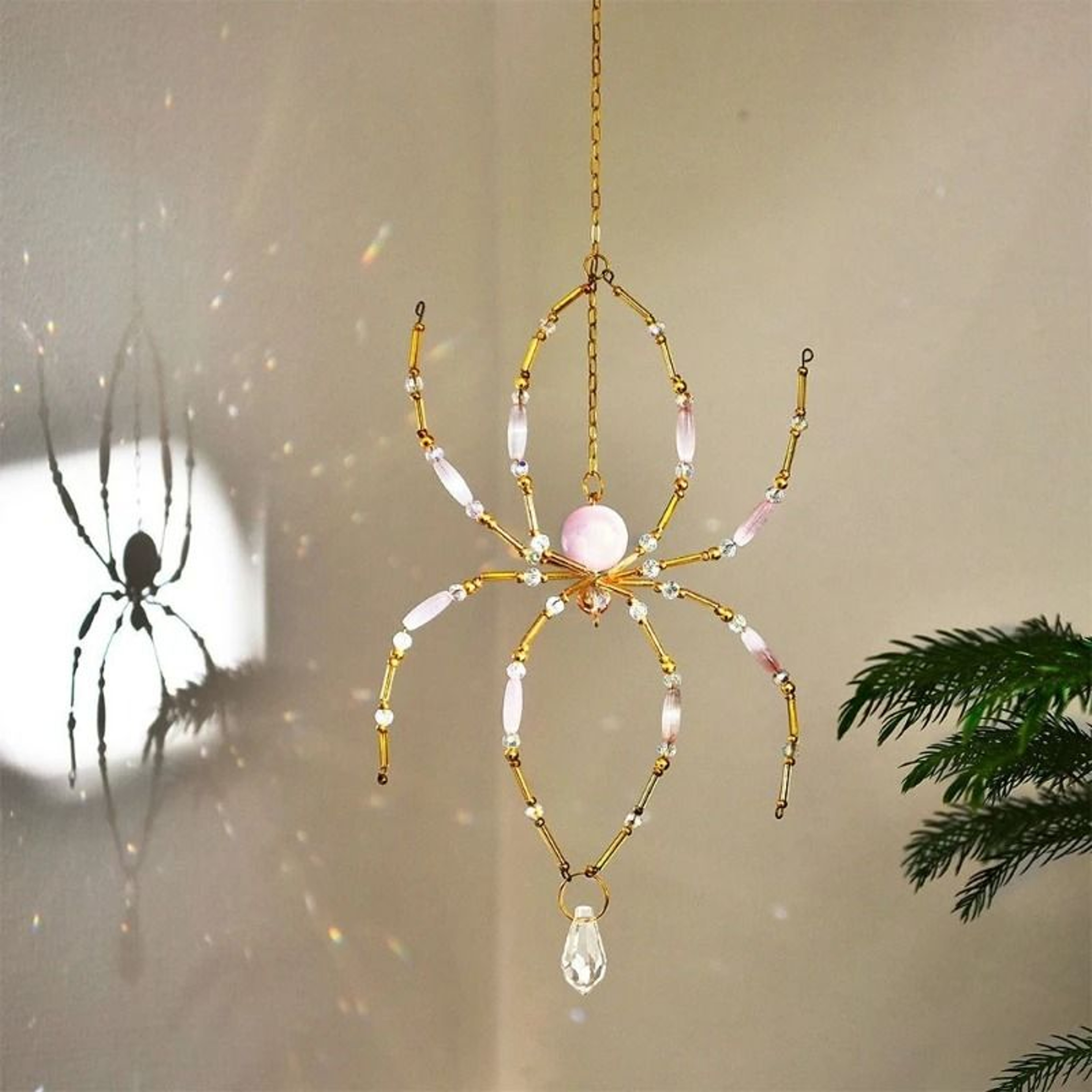 Handwoven Spider Crystal Suncatcher For Rainbow Window Garden And Patio Decor 1