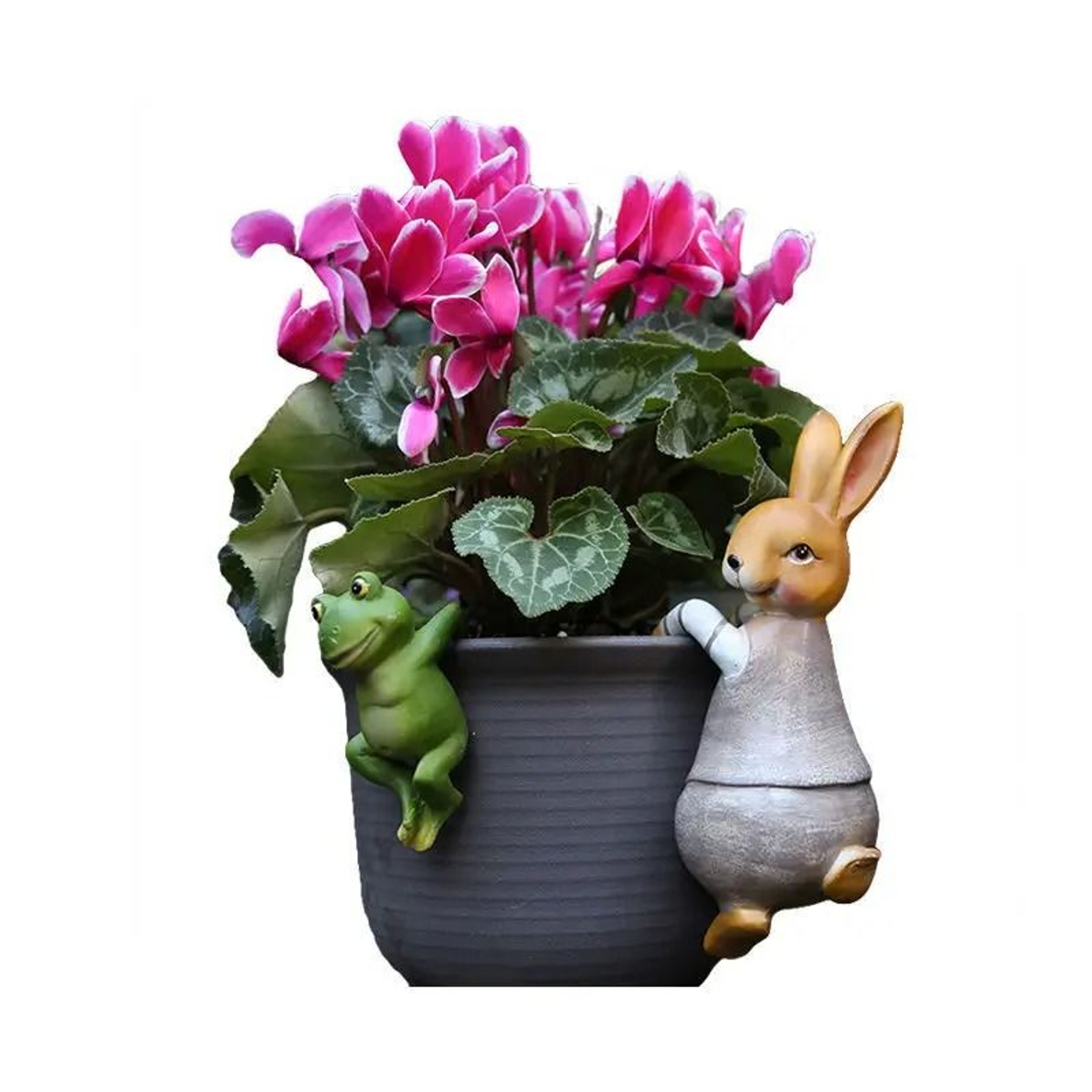 Cute Rabbit And Frog Hanging Garden Pot Ornament 4