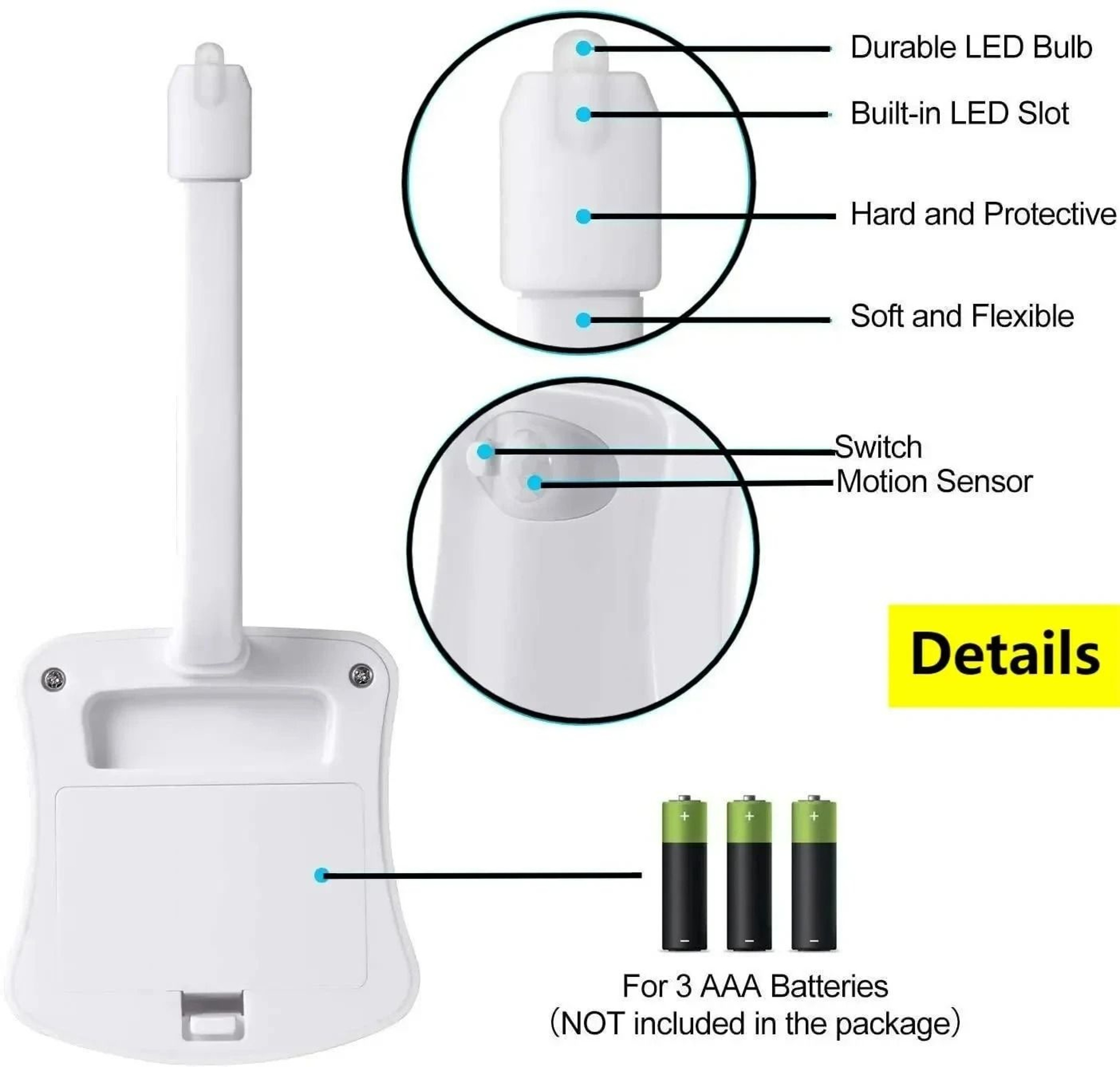 HOMEFISH 8 Color Motion Sensor Toilet Night Light 3