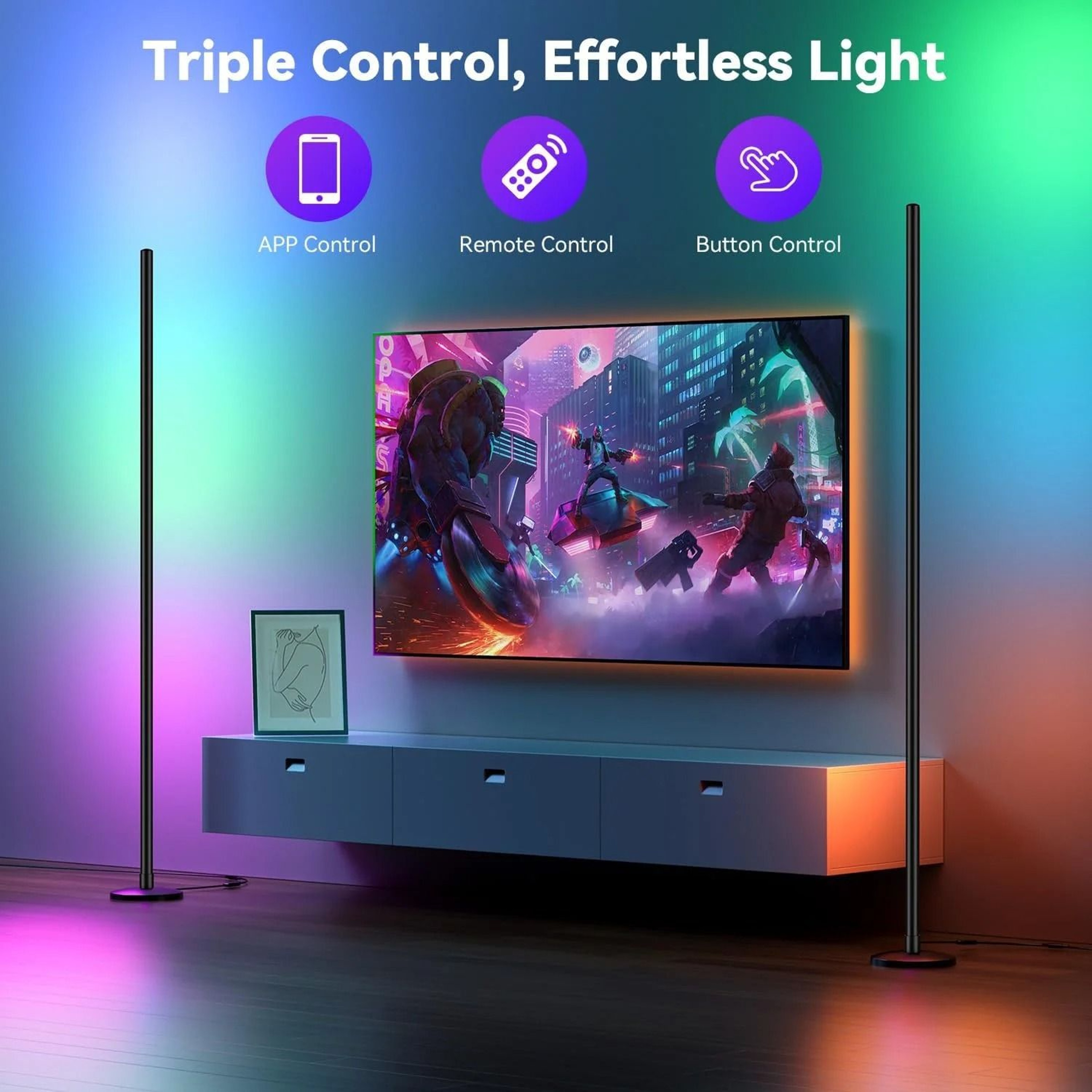 Smart RGBIC Corner Floor Lamp With App Control 3