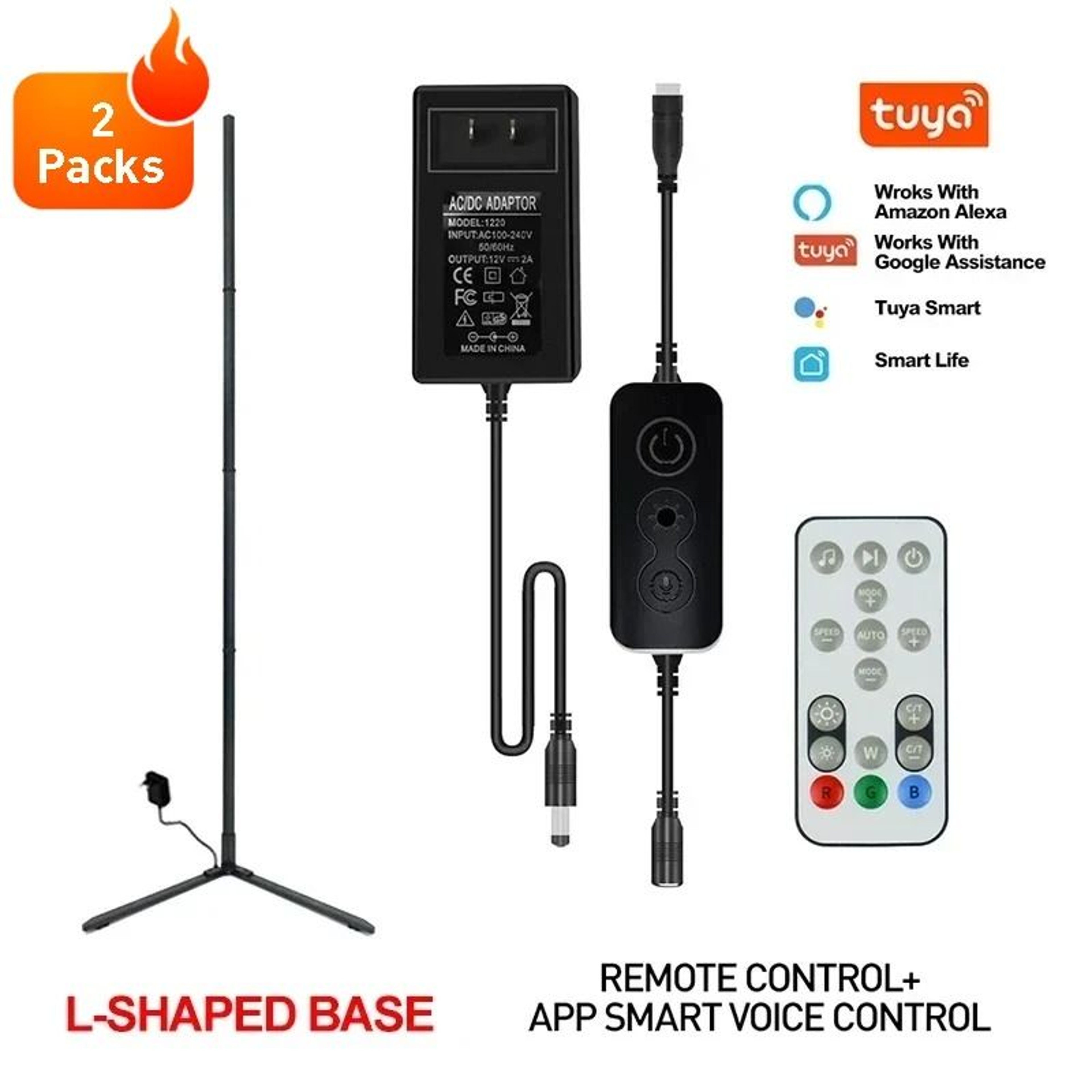 180CM Smart RGBIC Corner Floor Lamp With Tuya Control 6