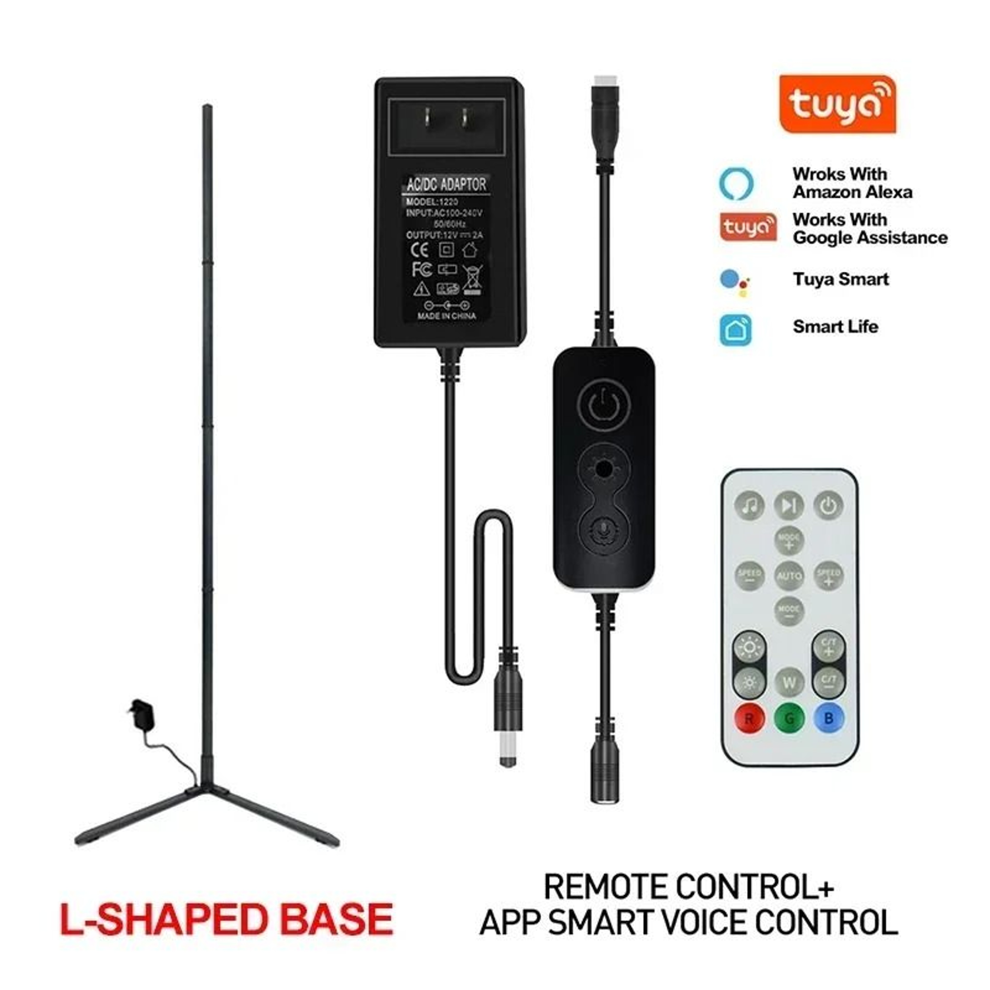 180CM Smart RGBIC Corner Floor Lamp With Tuya Control 1