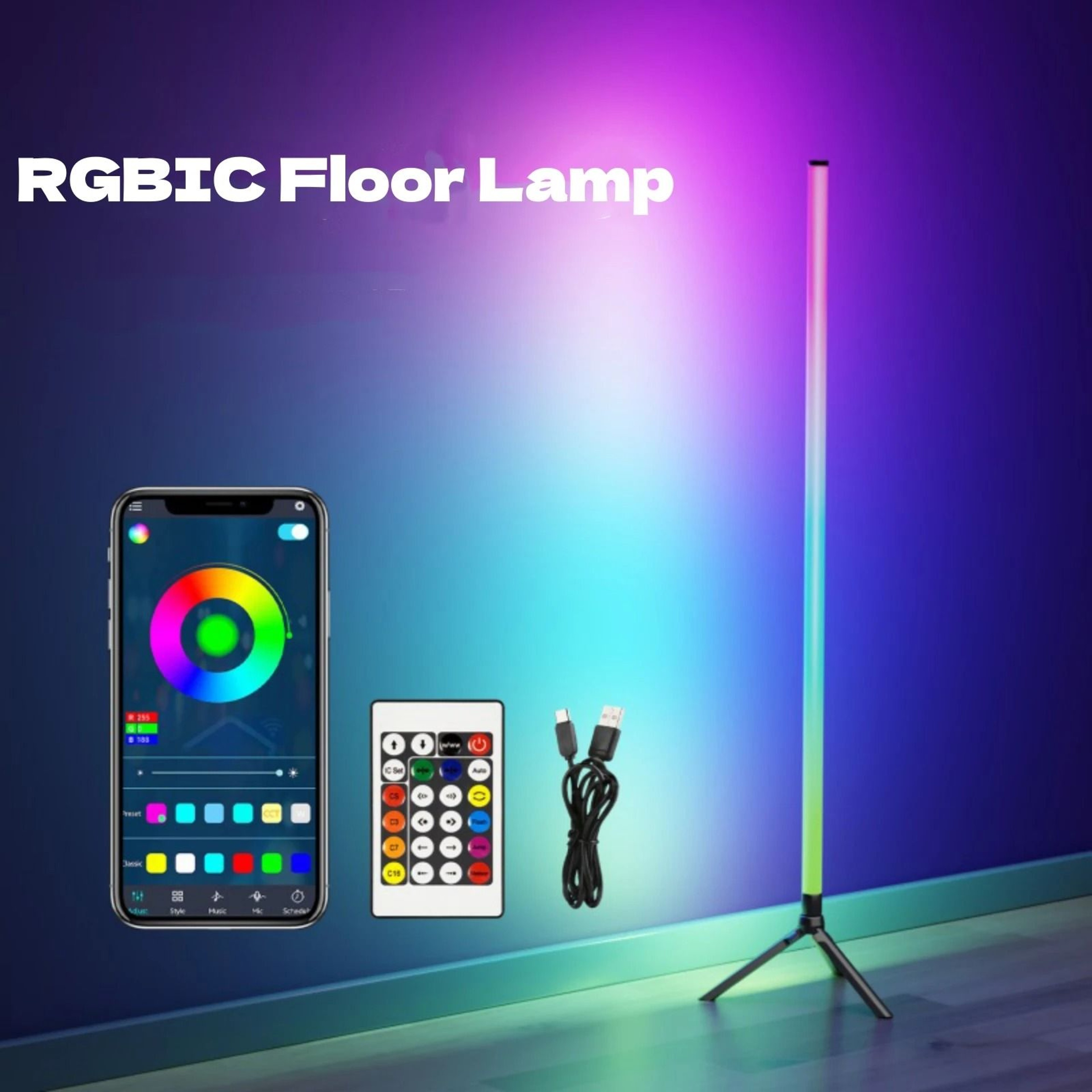 103CM 360 Glow RGB Floor Lamp With App Control 7