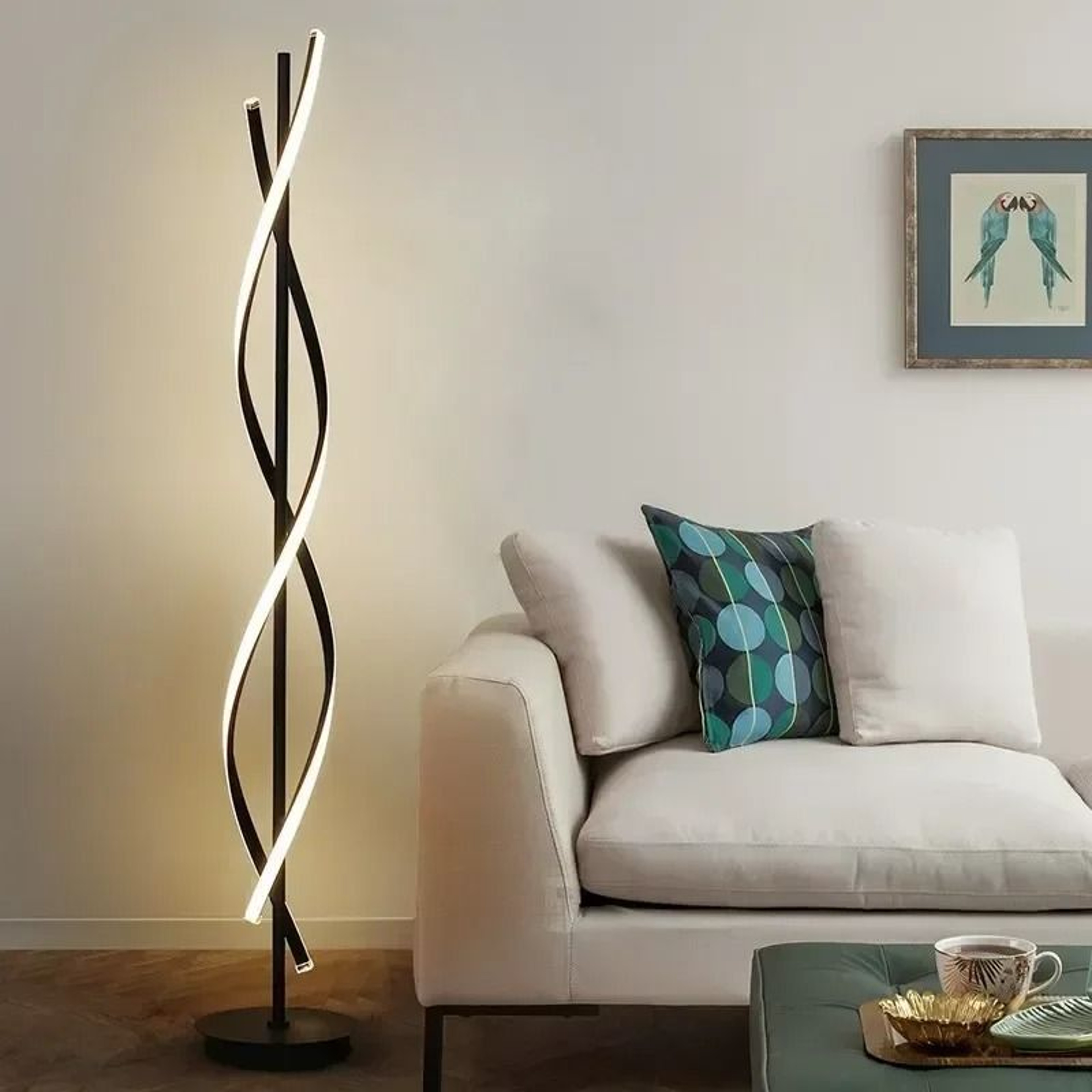 Nordic RGB Spiral Floor Lamp For Modern Luxury Mood Lighting 7