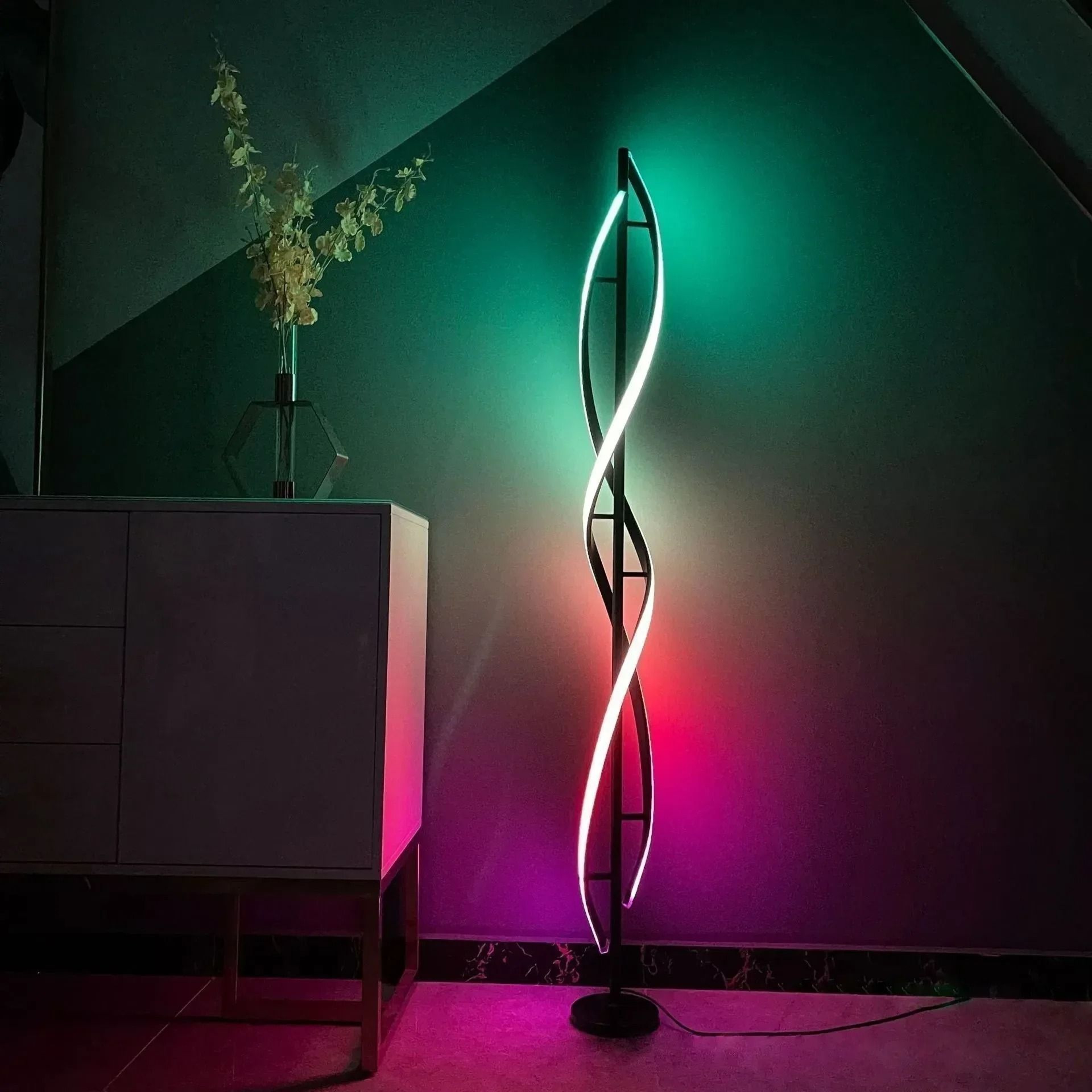 Nordic RGB Spiral Floor Lamp For Modern Luxury Mood Lighting 9