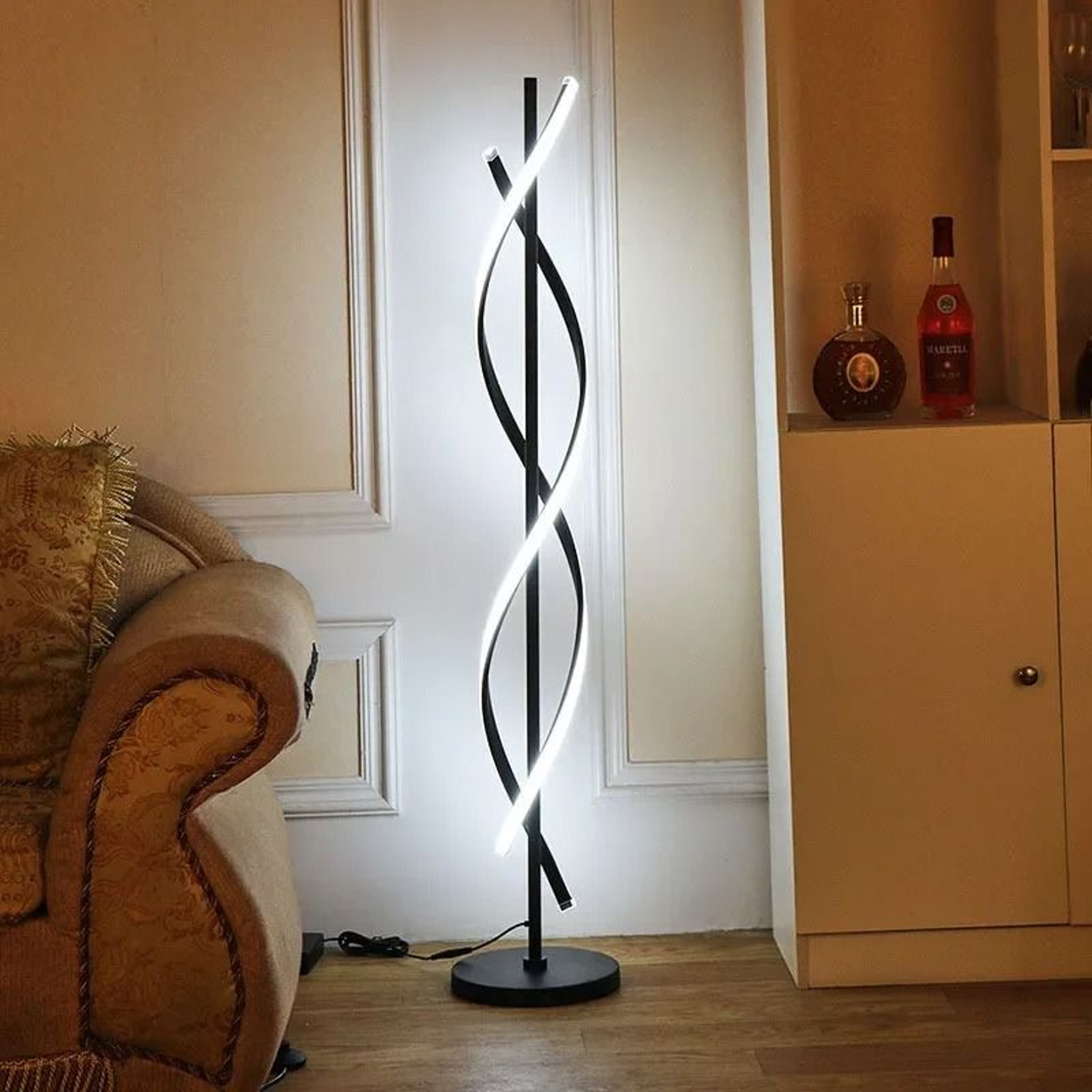 Nordic RGB Spiral Floor Lamp For Modern Luxury Mood Lighting 0