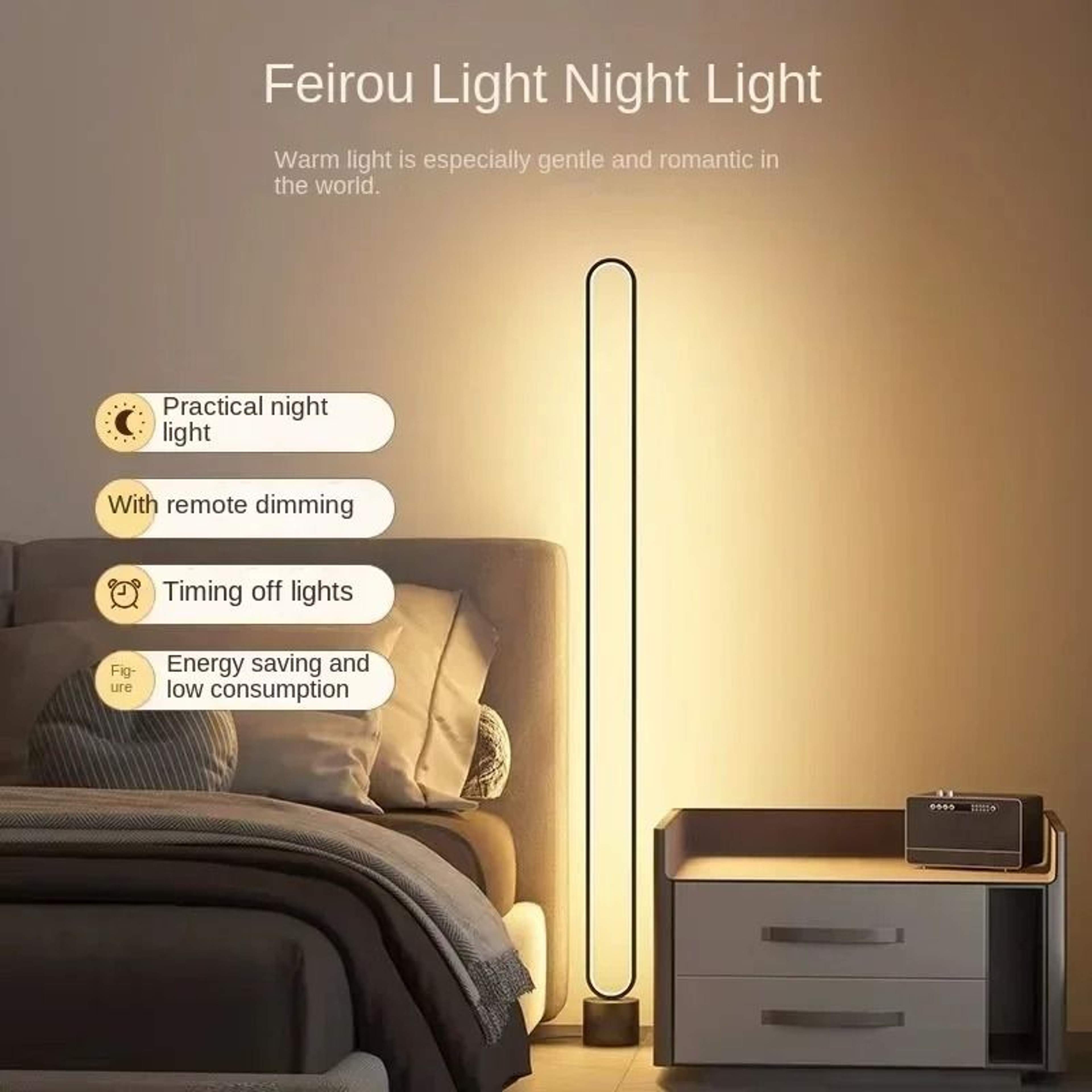 Minimalist RGB LED Floor Lamp With Remote Dimming And Eye Friendly Light 13